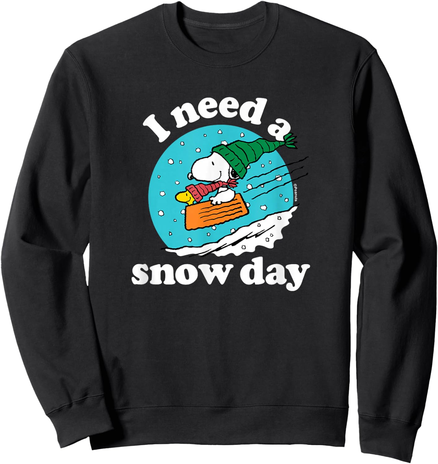 Peanuts - Christmas Snoopy - I Need A Snow Day Sweatshirt - Sweatshirt | Black