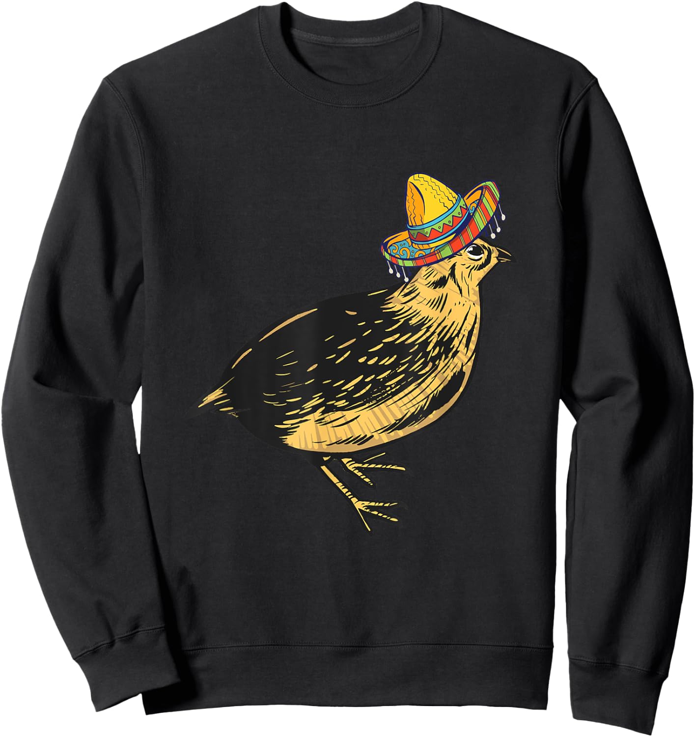 Quail Bird Sombrero Costume Mexico Cinco De Mayo Fiesta Sweatshirt - Sweatshirt | Black