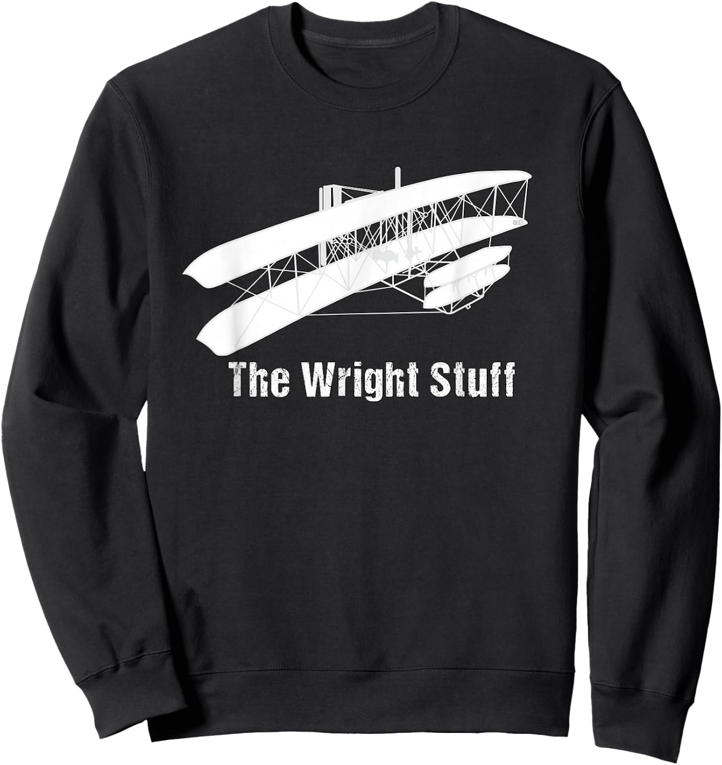 Funny Aviation Shirts-The Wright Stuff Pilot AvGeek Airplane Sweatshirt - Sweatshirt | Black