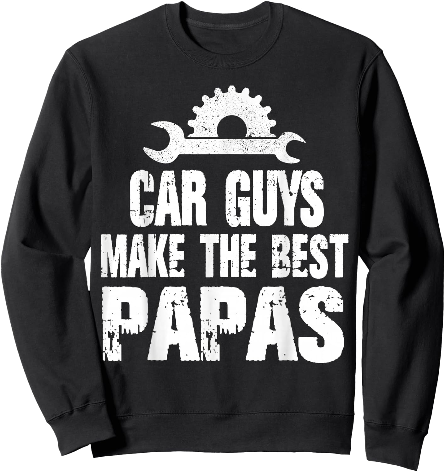 Proud Papa Car Guys Make The Best Brother Mechanic Crew Sweatshirt - Sweatshirt | Black