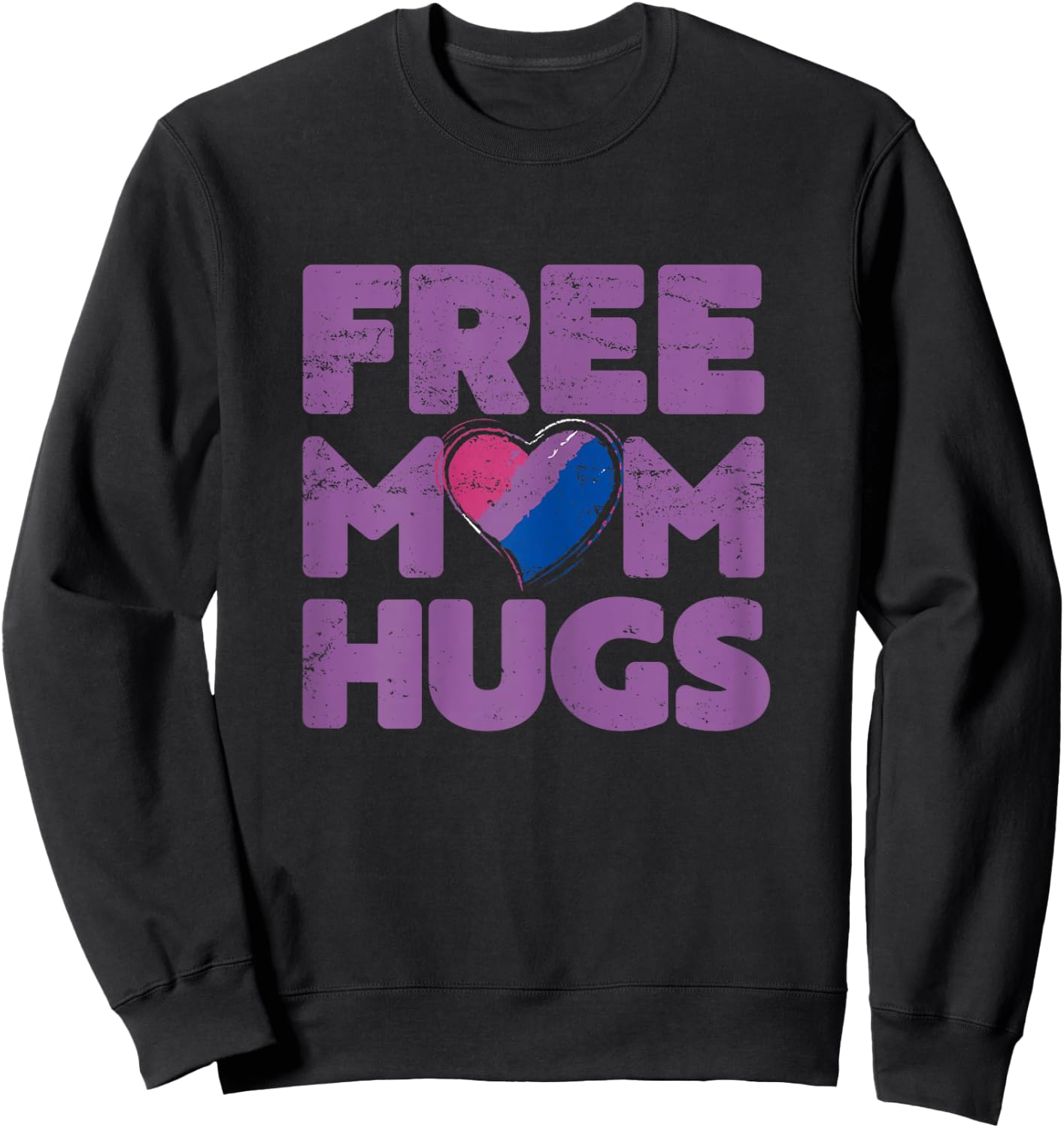 Free Mom Hugs , Free Mom Hugs Bisexual Gay Pride Shirt Sweatshirt - Sweatshirt | Black