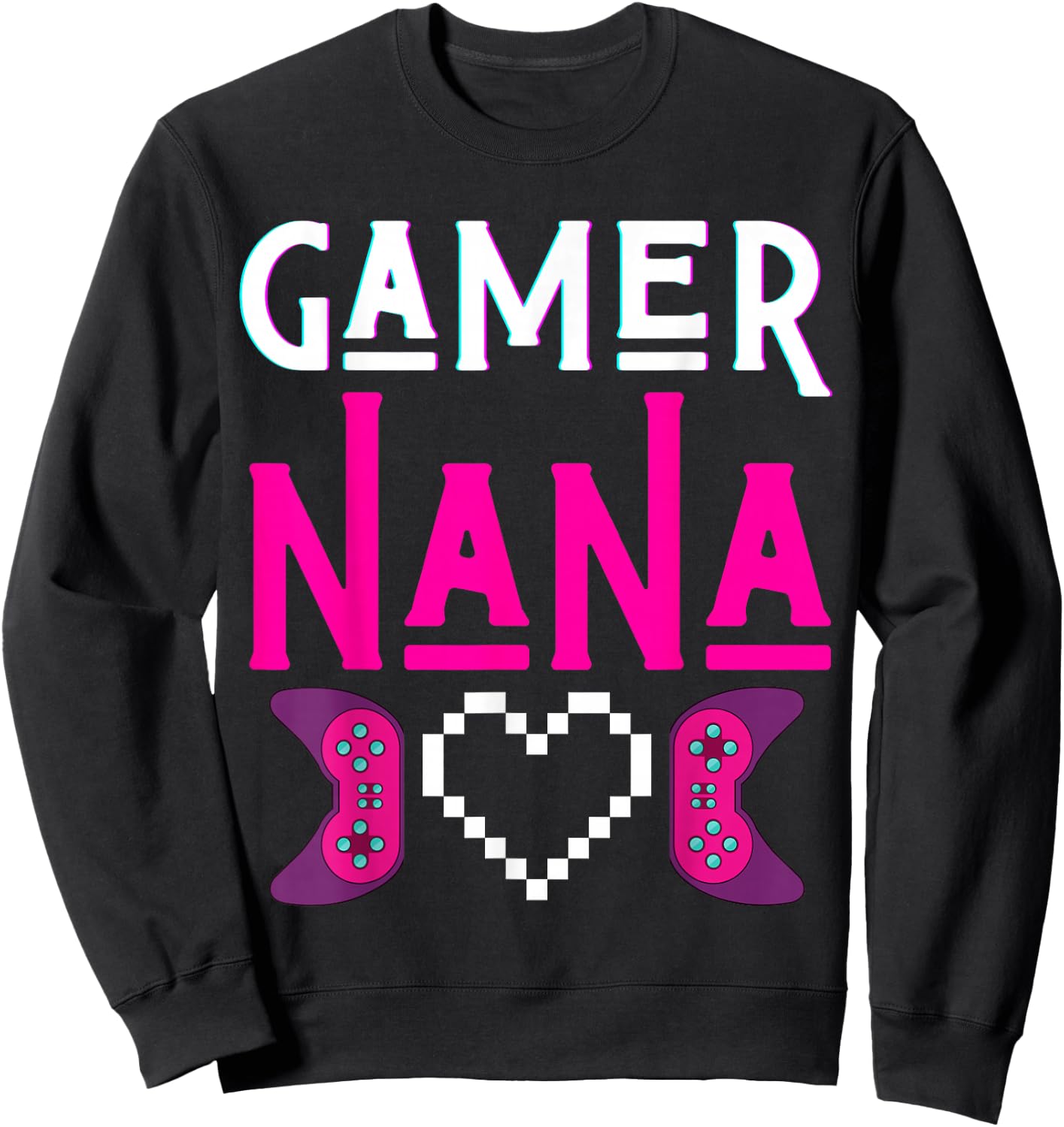Gamer Nana Grandma Plays Video Game Funny Mimi Gaming Women Sweatshirt - Sweatshirt | Black