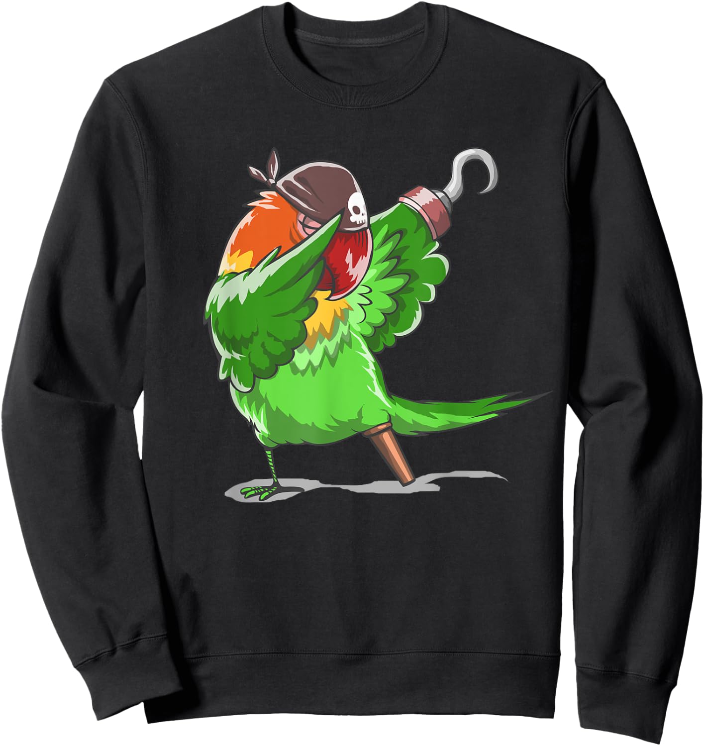 Dabbing Pirate Parrot , Gasparilla Parade Art Sweatshirt - Sweatshirt | Black