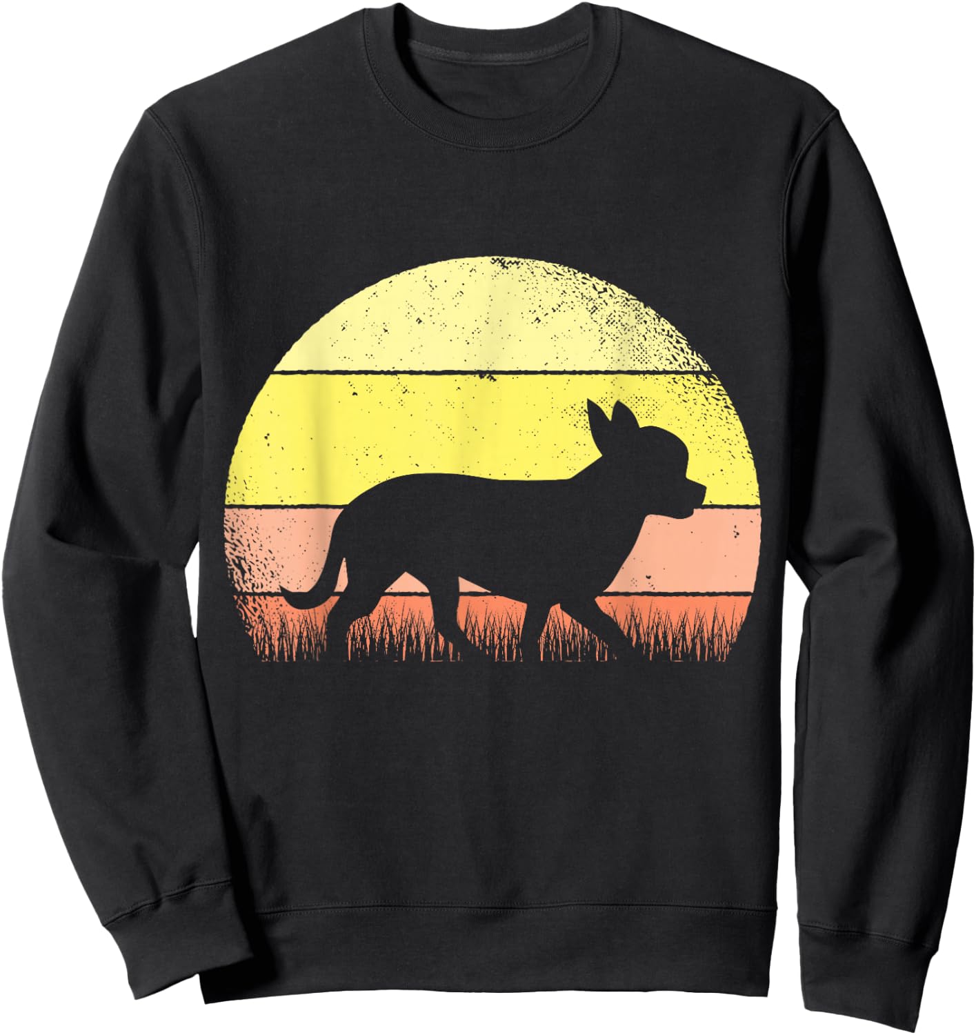 Retro Chihuahua Dog Vintage Dog Dad Mom Gift Men Women Kids Sweatshirt - Sweatshirt | Black
