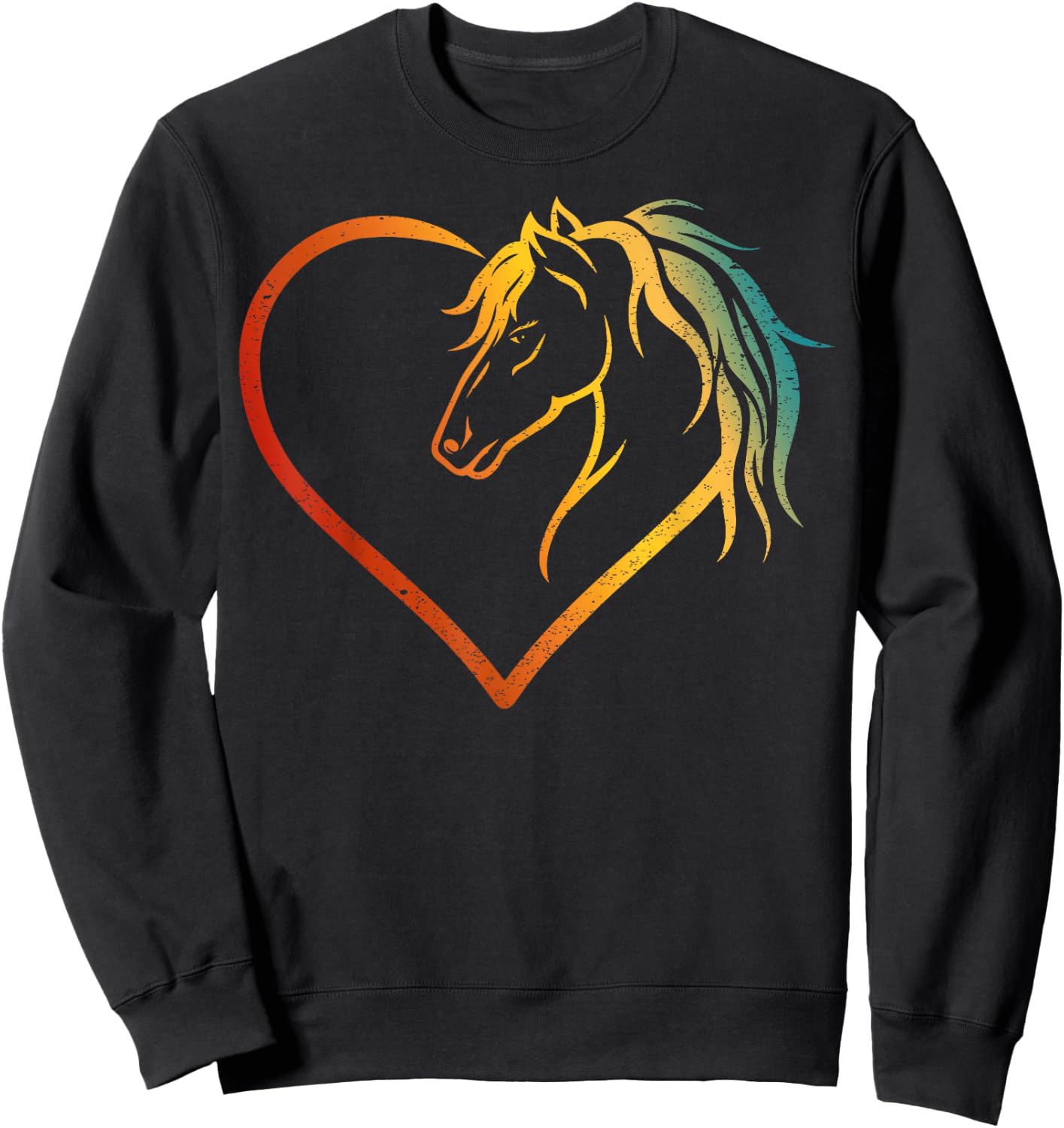 Horse head with a heart - Riding Horse Sweatshirt - Sweatshirt | Black