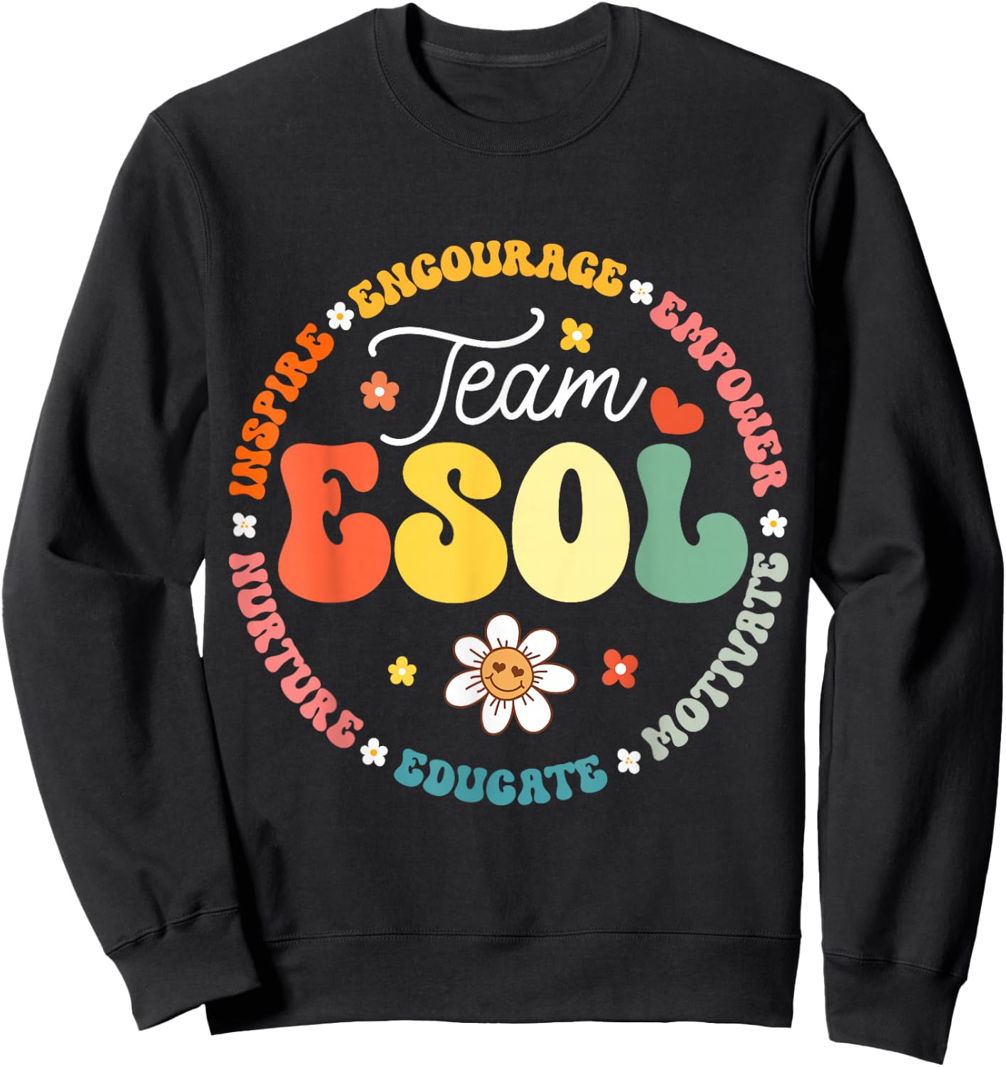 Team ESOL Teachers and Students Back To School Squad Sweatshirt - Sweatshirt | Black