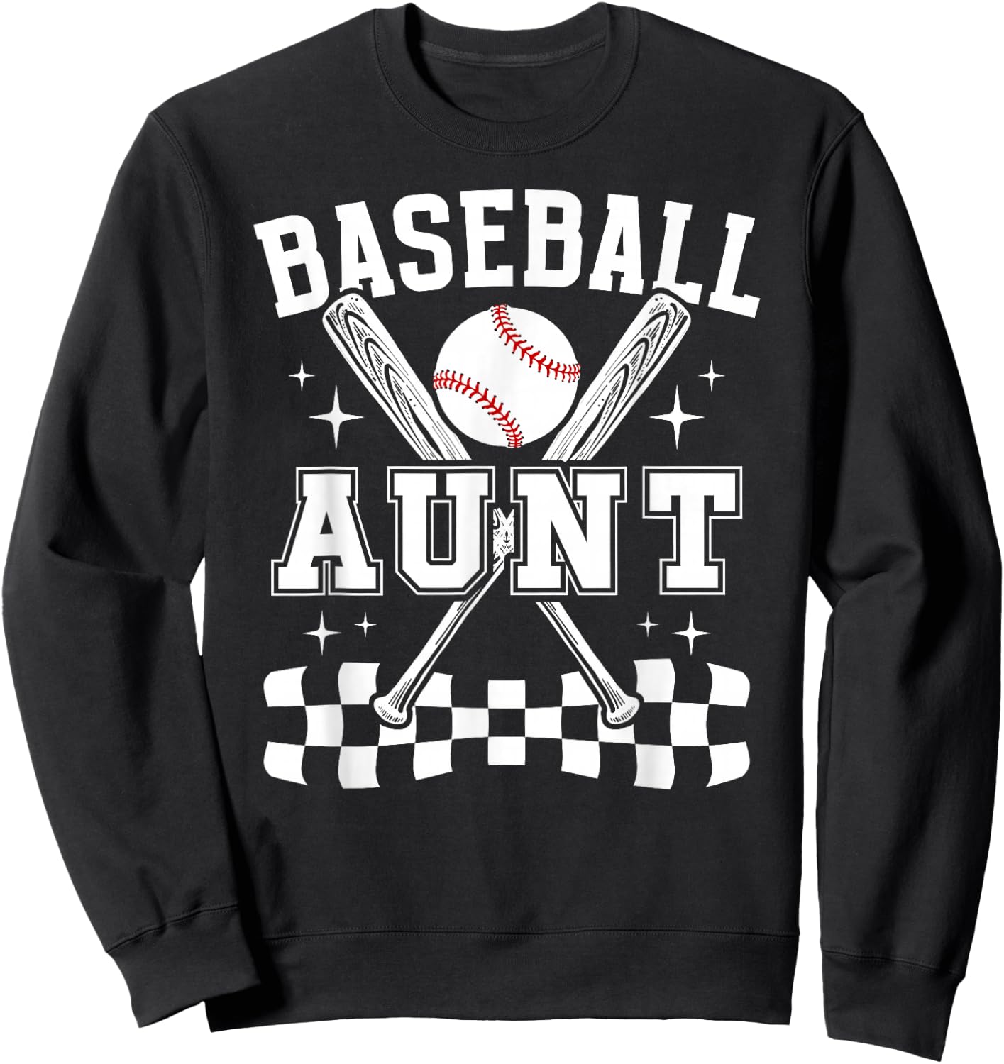 Baseball Aunt Of A Baseball Player Auntie Sweatshirt - Sweatshirt | Black
