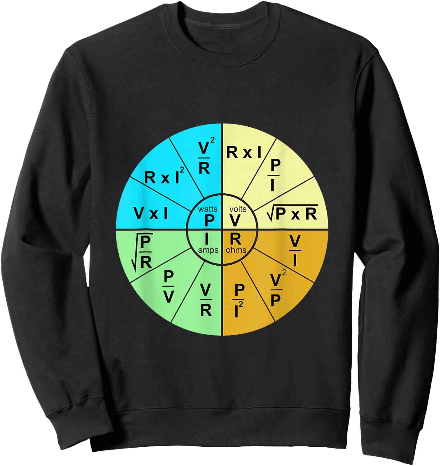 Ohm's Law Formula Wheel Sweatshirt - Sweatshirt | Black