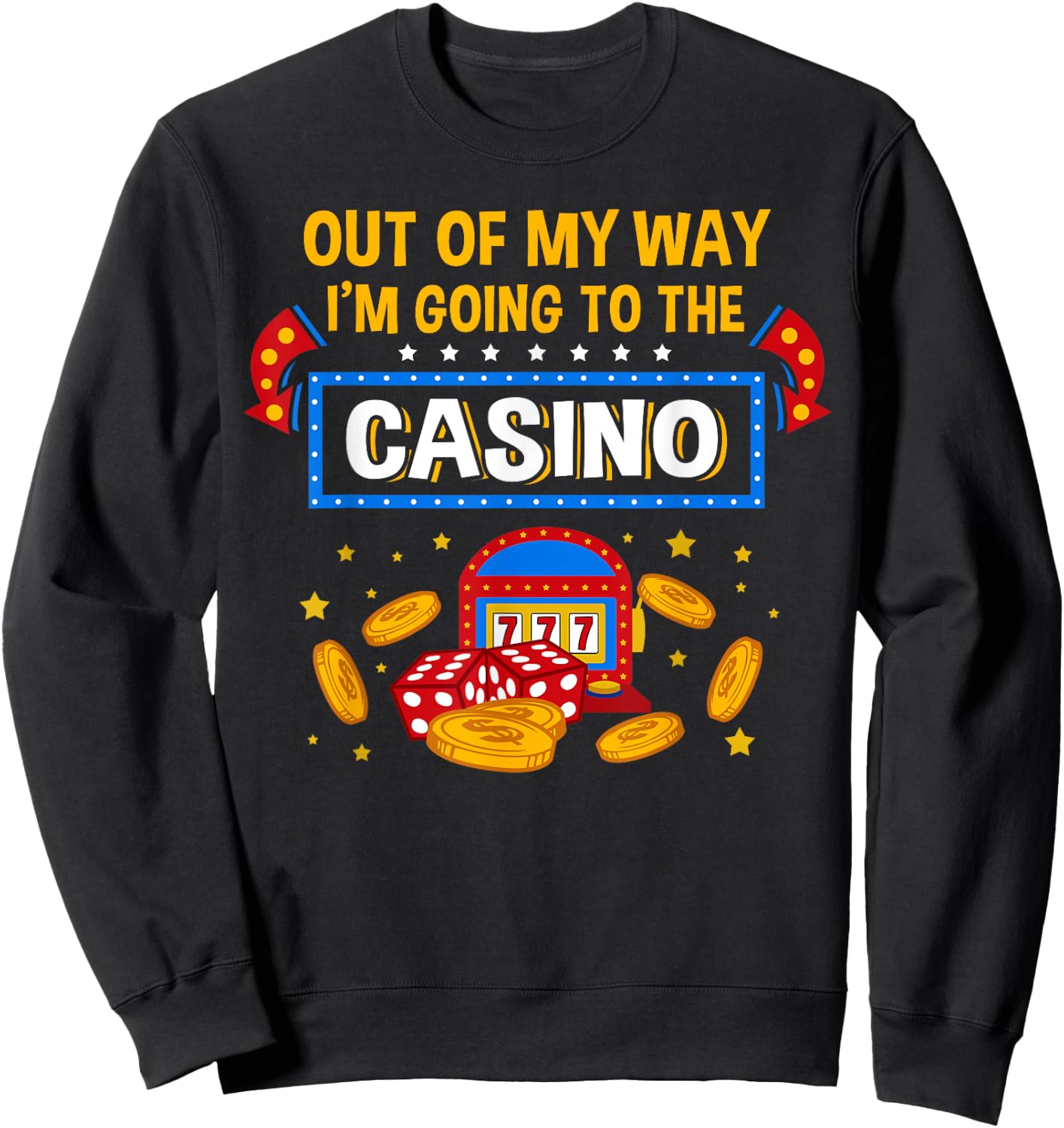 Funny Casino Design Women Casino Gambler Gambling Sweatshirt - Sweatshirt | Black