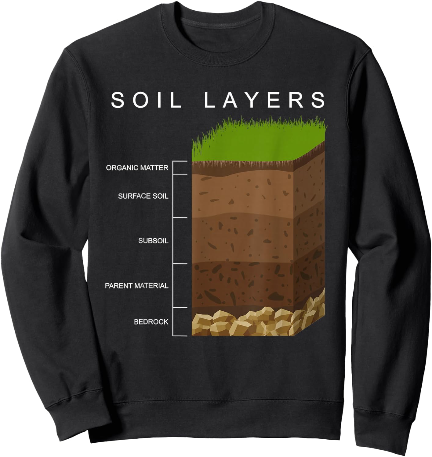 Soil Scientist Soil Layers Soil Science Sweatshirt - Sweatshirt | Black