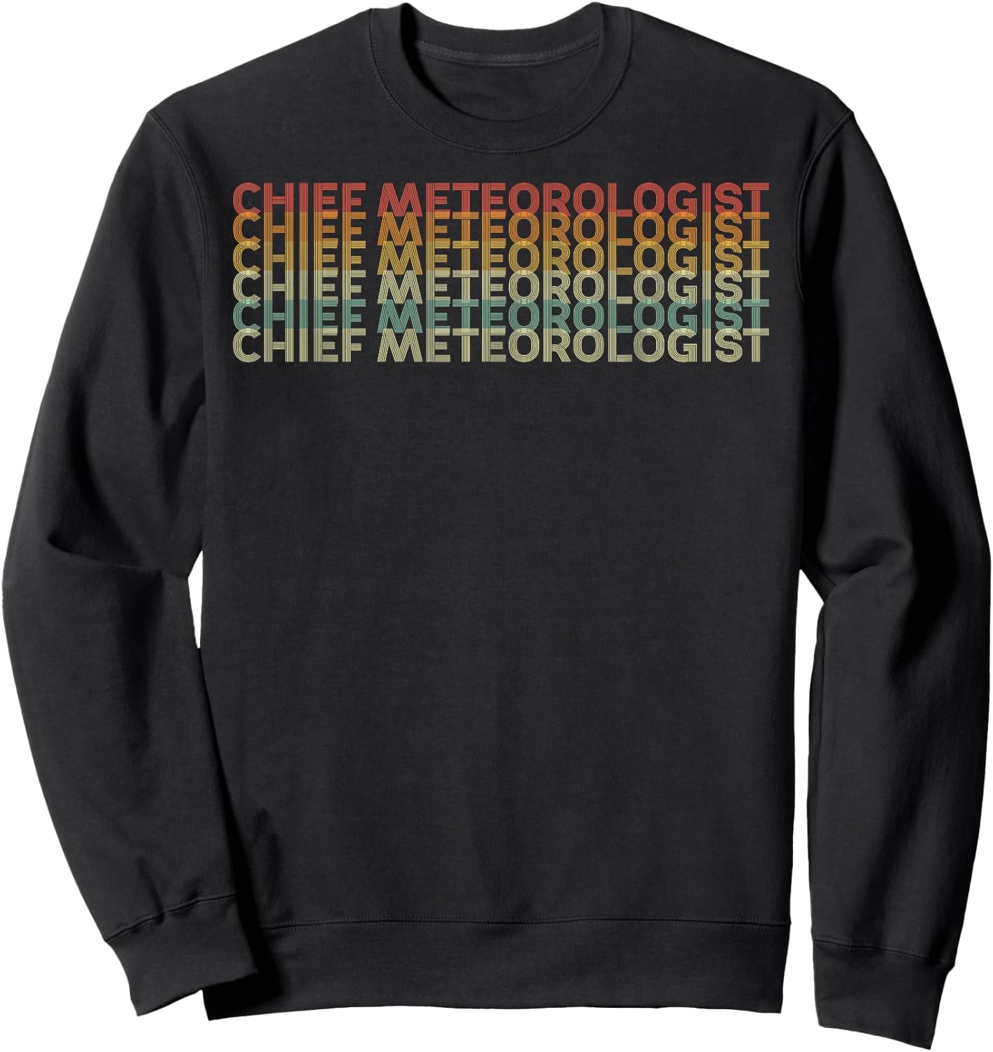 Retro 70s Chief Meteorologist Job Title Sweatshirt - Sweatshirt | Black