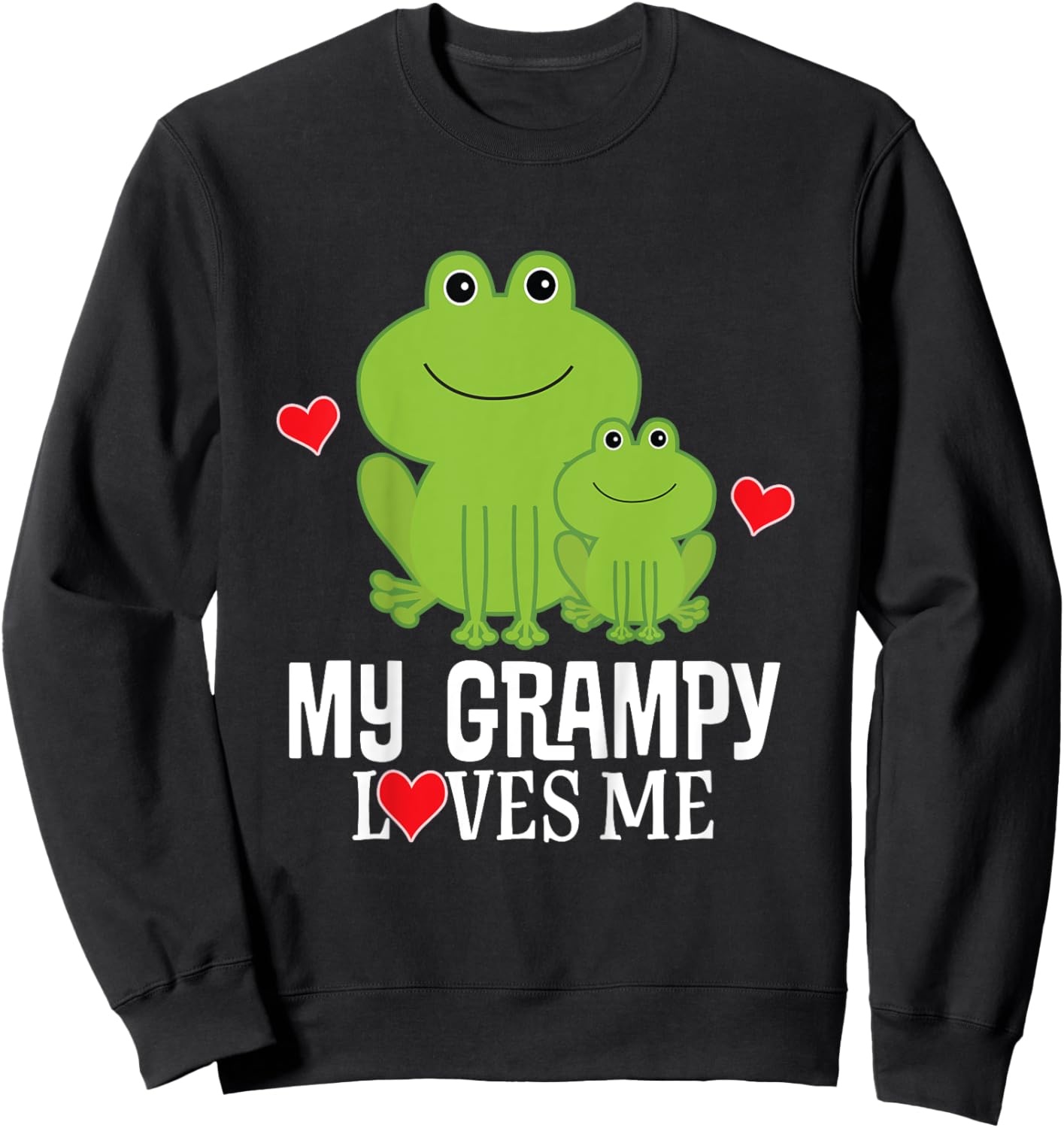 Kids My Grampy Loves Me Grandson Sweatshirt - Sweatshirt | Black