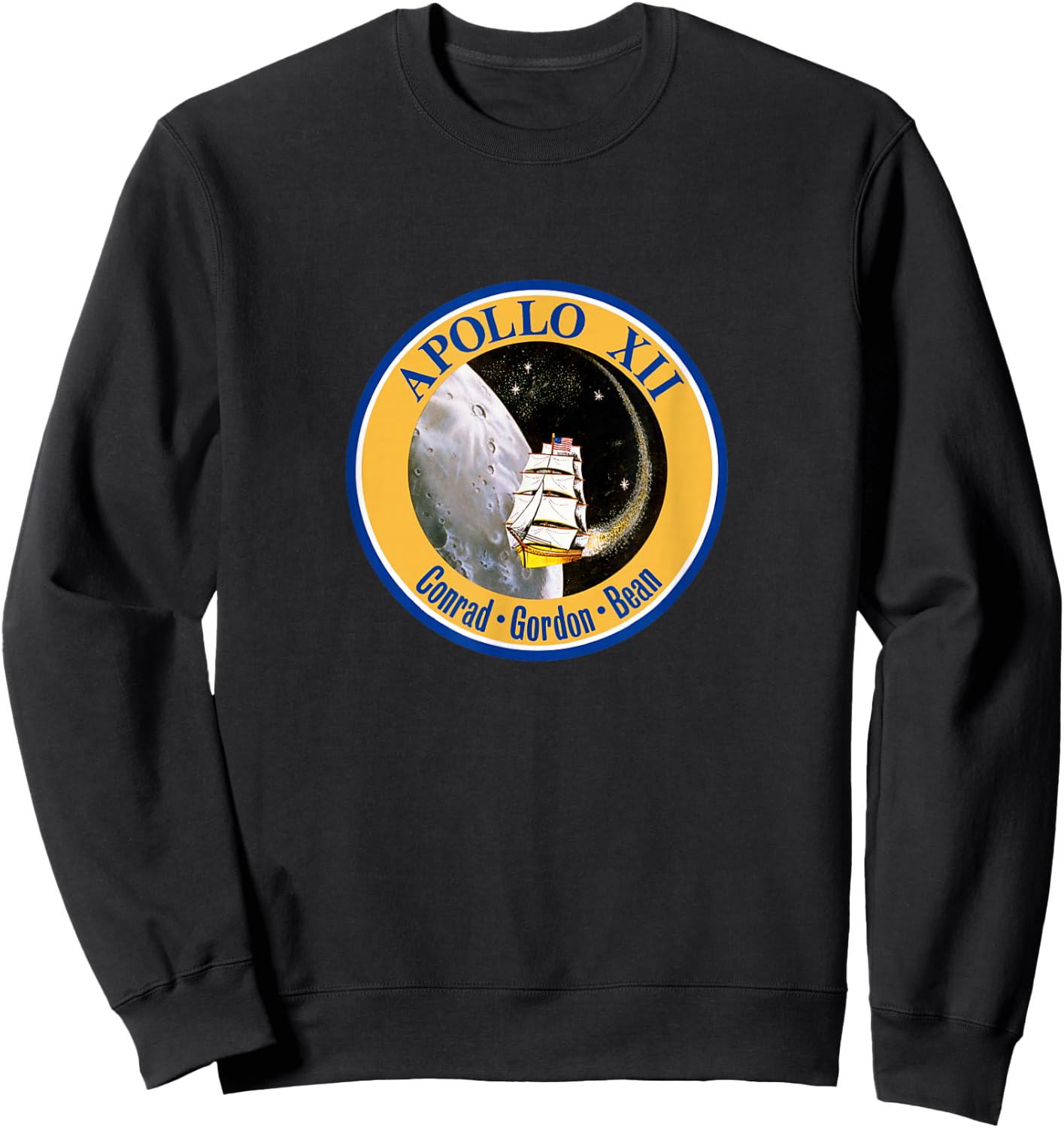 Apollo 12 Mission Patch Insignia Space Exploration Sweatshirt - Sweatshirt | Black