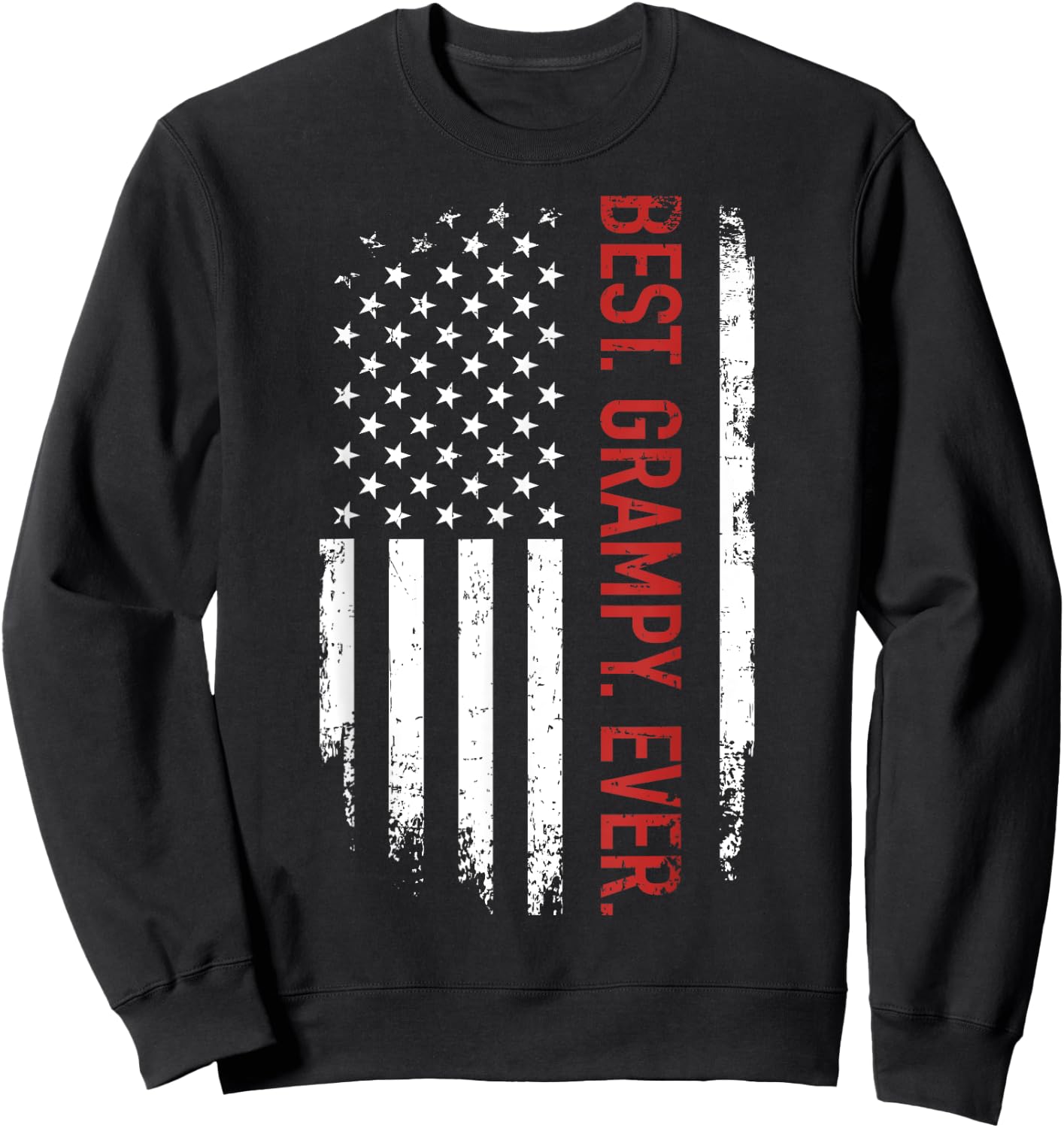 Best grampy ever with us american flag vintage for grandpa Men Sweatshirt - Sweatshirt | Black