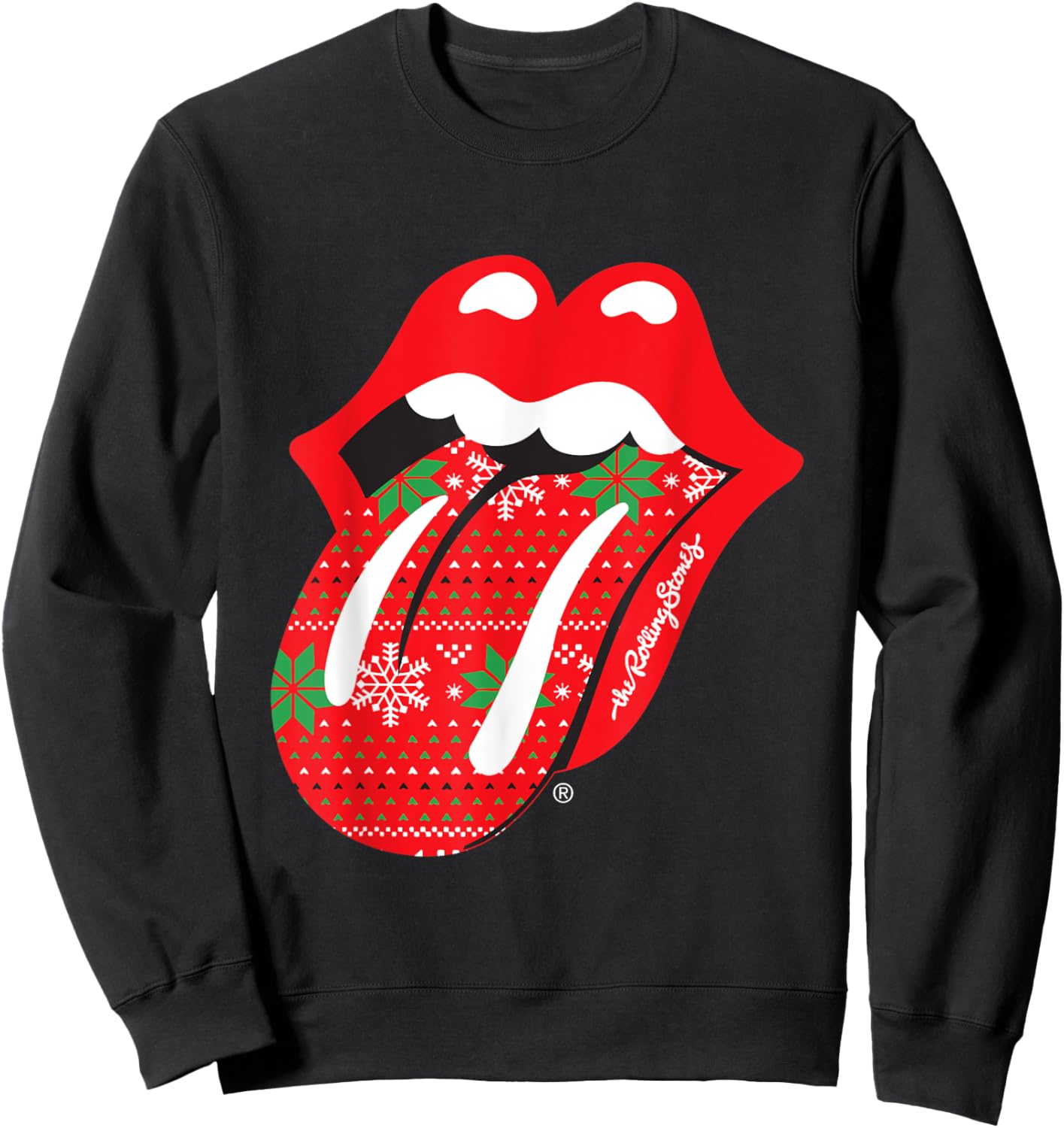 Rolling Stones Christmas Tongue Sweatshirt - Sweatshirt | Black