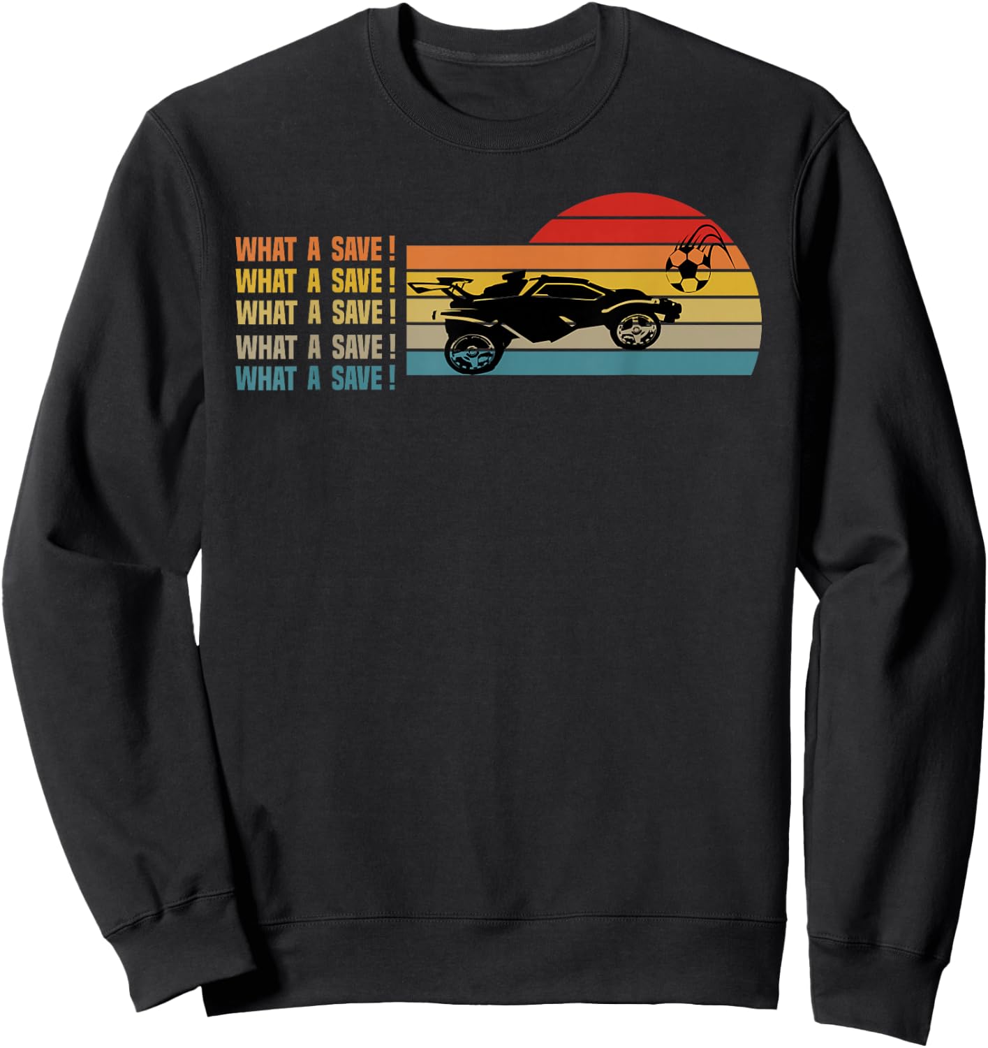 What a Rescue Vintage Retro Rocket Football car League Sweatshirt - Sweatshirt | Black