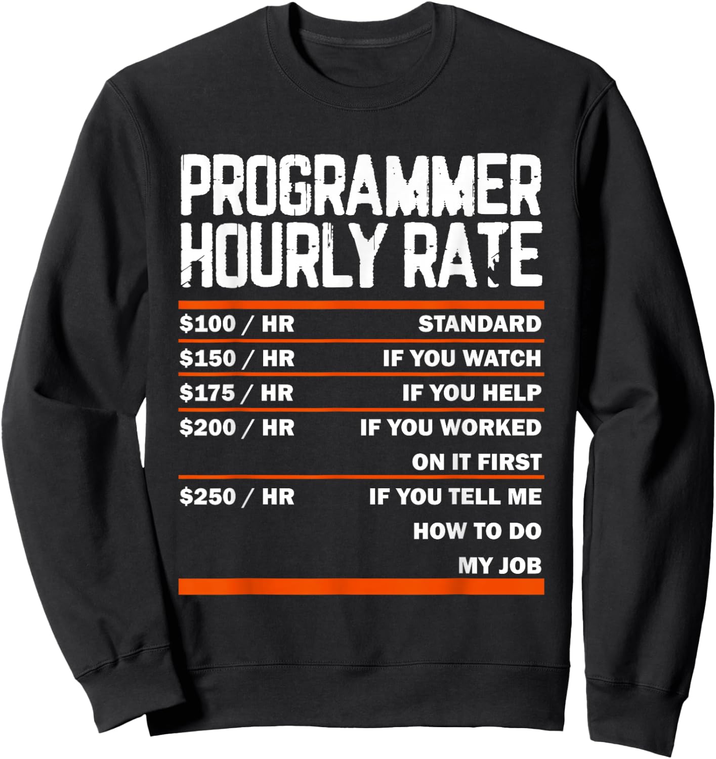 Programming Coding Programmer Hourly Rate Coder Sweatshirt - Sweatshirt | Black