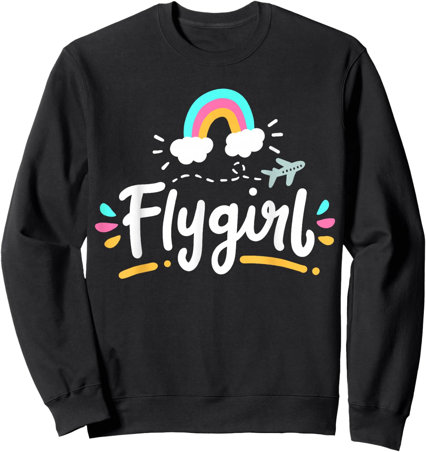 Pilot Girl Flight Attendant Flying Aviation Sweatshirt - Sweatshirt | Black