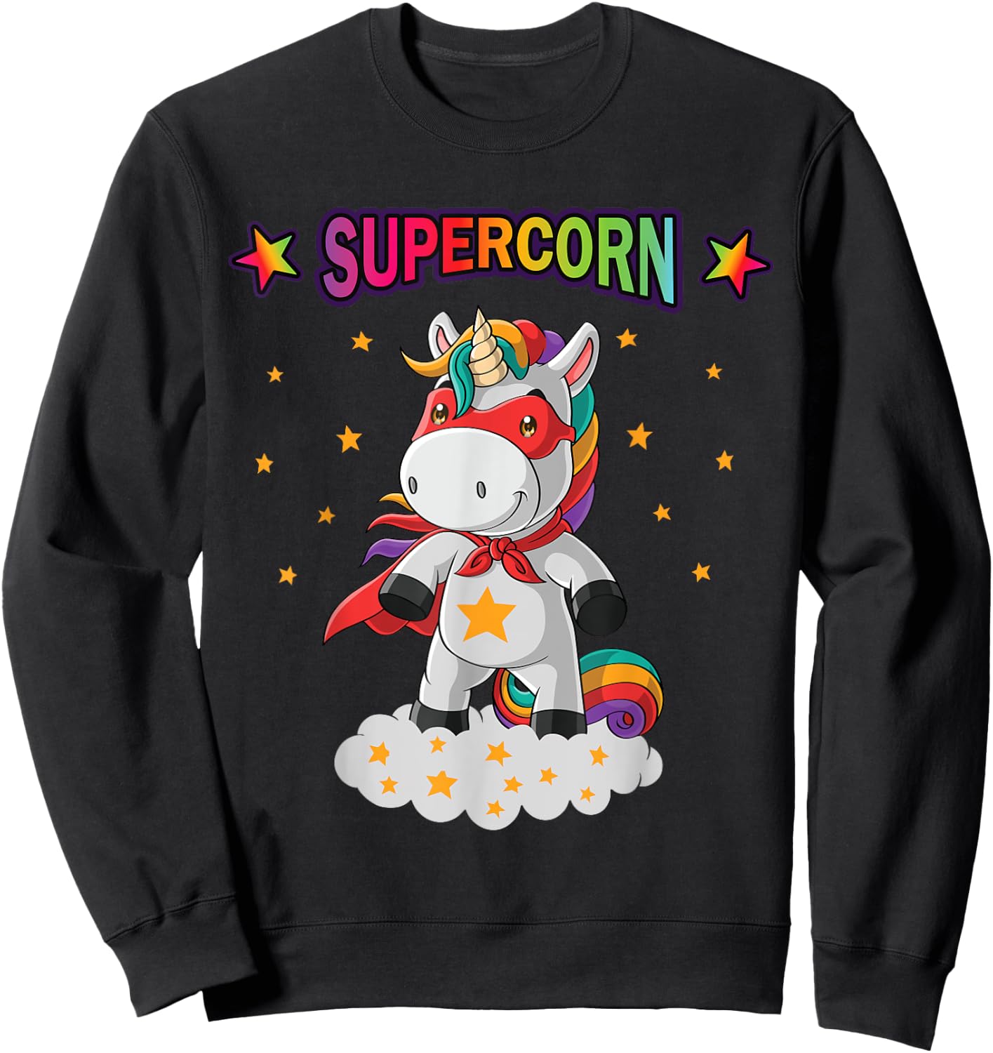 Unicorn Superhero Supercorn Hero Boys Girls Gift Sweatshirt - Sweatshirt | Black