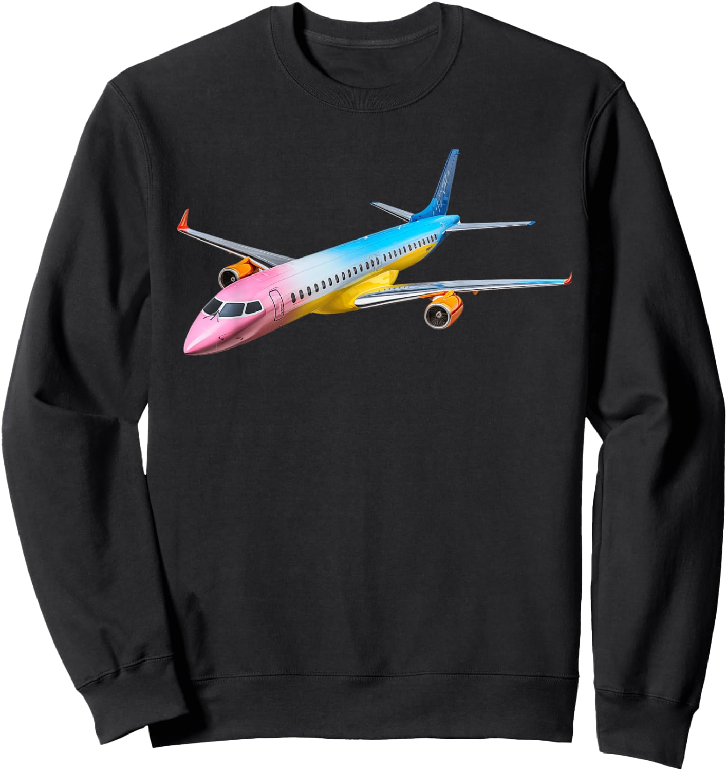 Aviation ERJ 175 Embraer Airplane Sweatshirt - Sweatshirt | Black