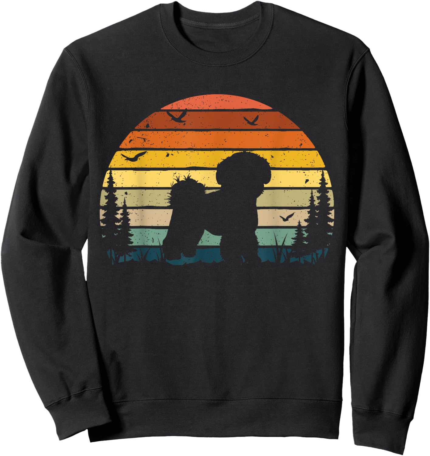 Shichon Vintage Retro Mom Dad Dog Sweatshirt - Sweatshirt | Black