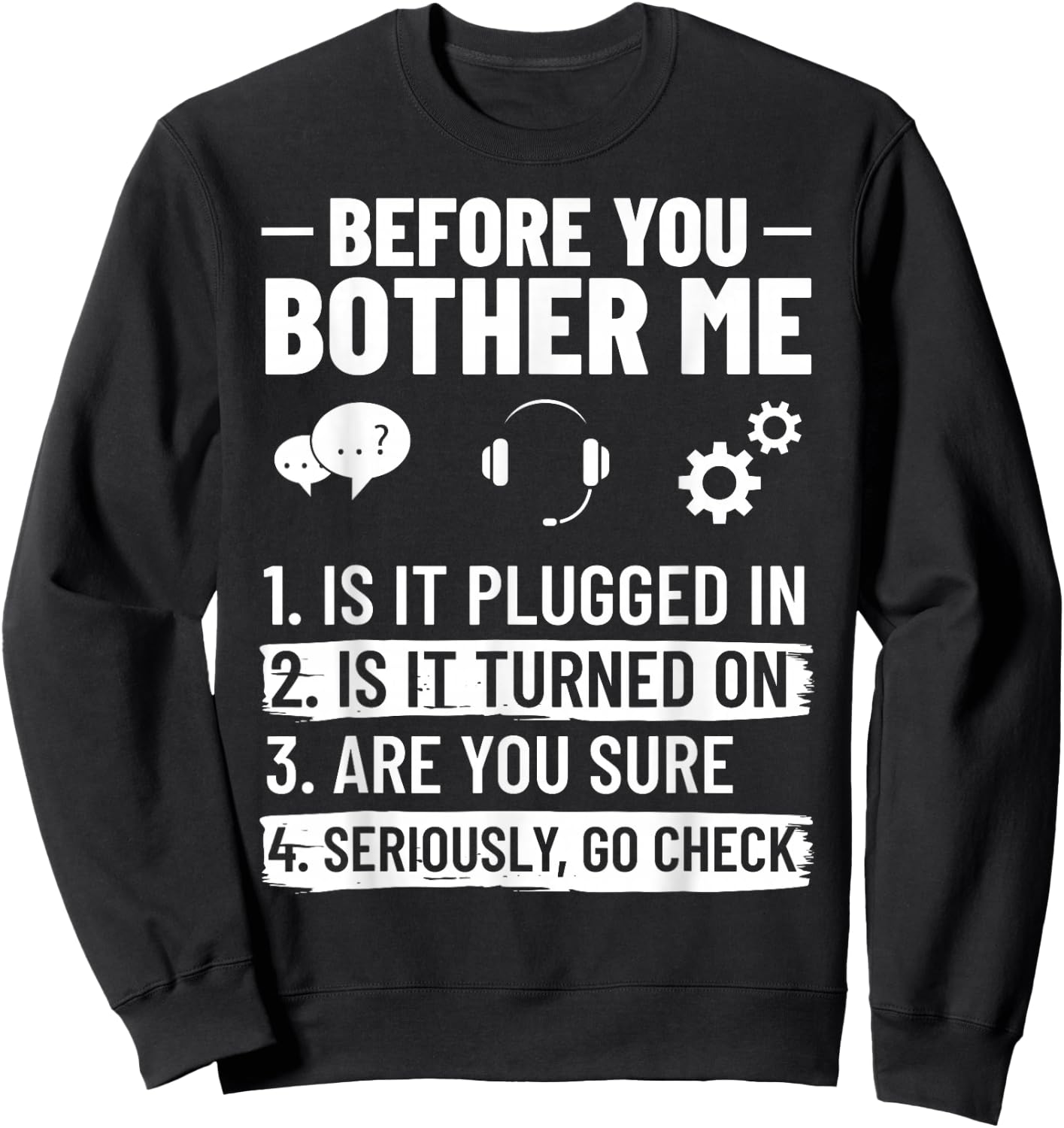 Tech Support IT Technical Engineer Helpdesk Sweatshirt - Sweatshirt | Black