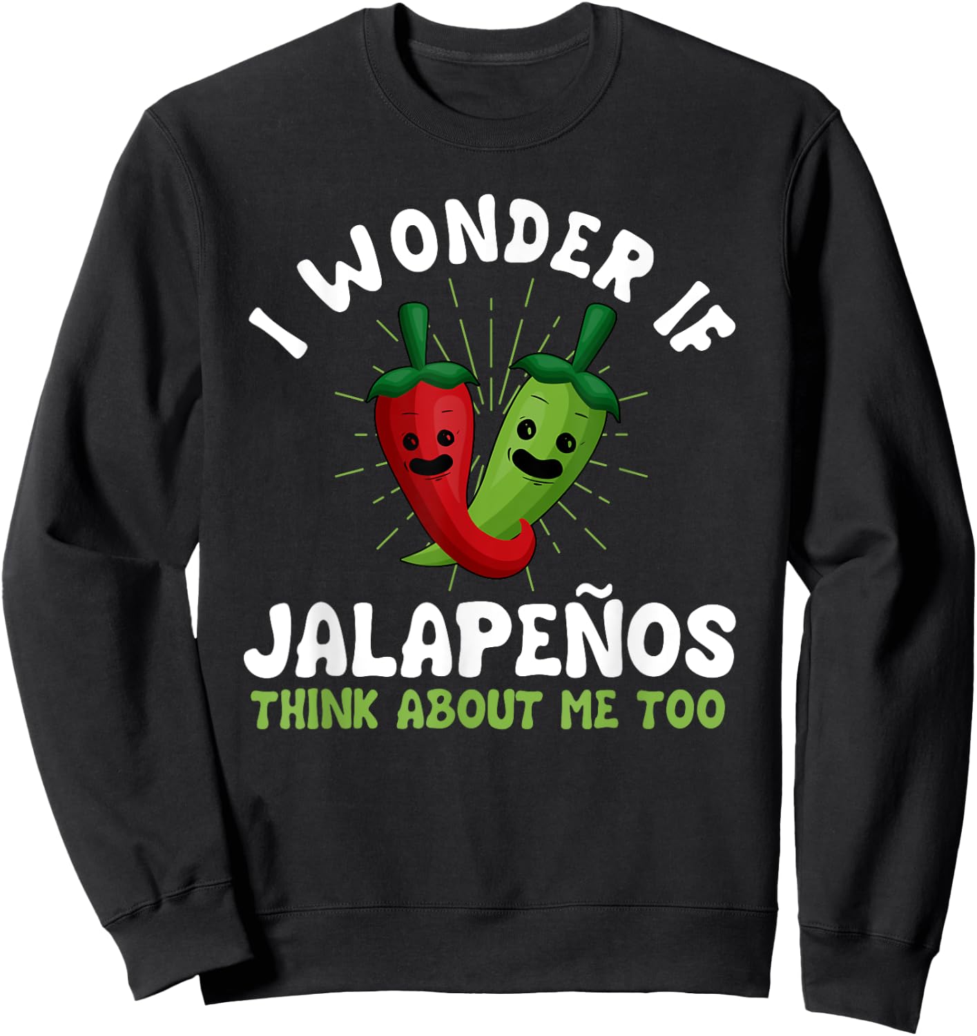 Funny Jalapeno Design Chili Pepper Sweatshirt - Sweatshirt | Black
