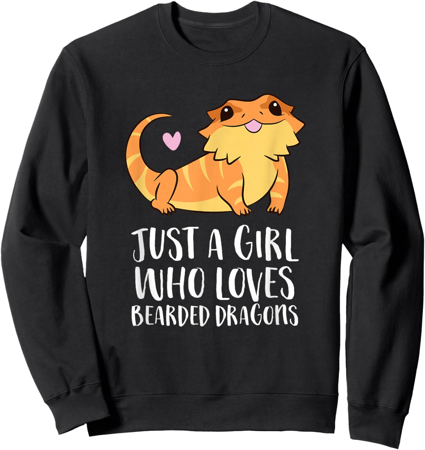 Just a Girl Who Loves Bearded Dragons Lizard Reptile Small Sweatshirt - Sweatshirt | Black