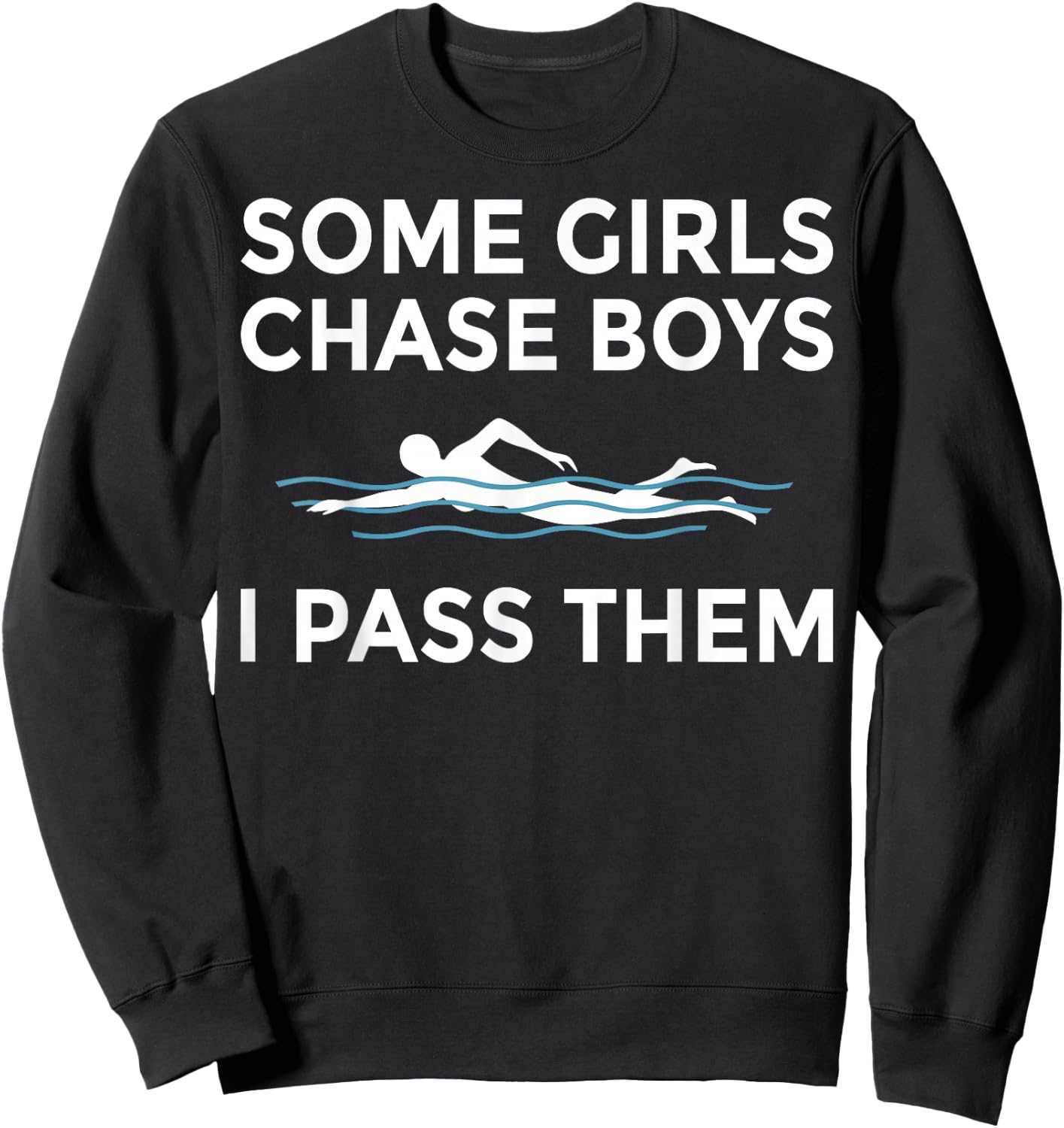 Funny Swimming Gift Girls Women Swim Athletes Swimmer Sweatshirt - Sweatshirt | Black