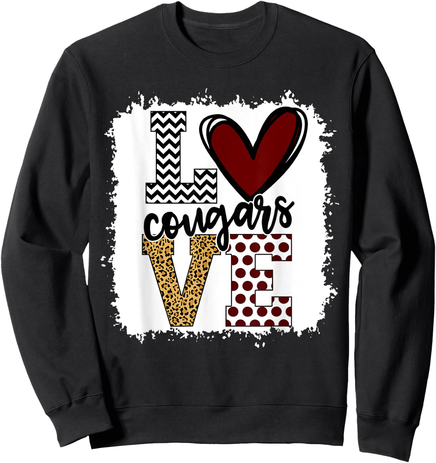 Cougars Mascot Love - School Spirit Fantastic Gifts Sweatshirt - Sweatshirt | Black