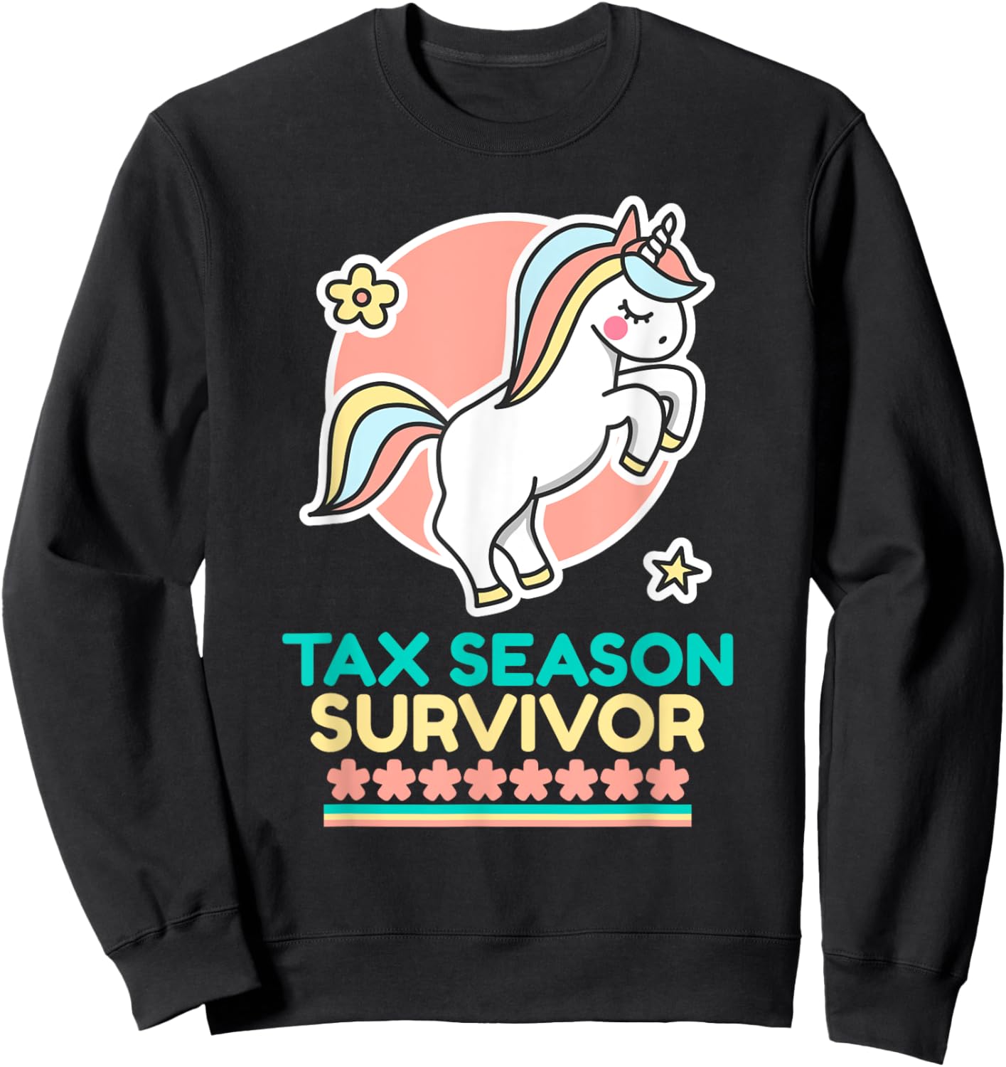 Cute Unicorn Tax Season Survivor Sweatshirt - Sweatshirt | Black