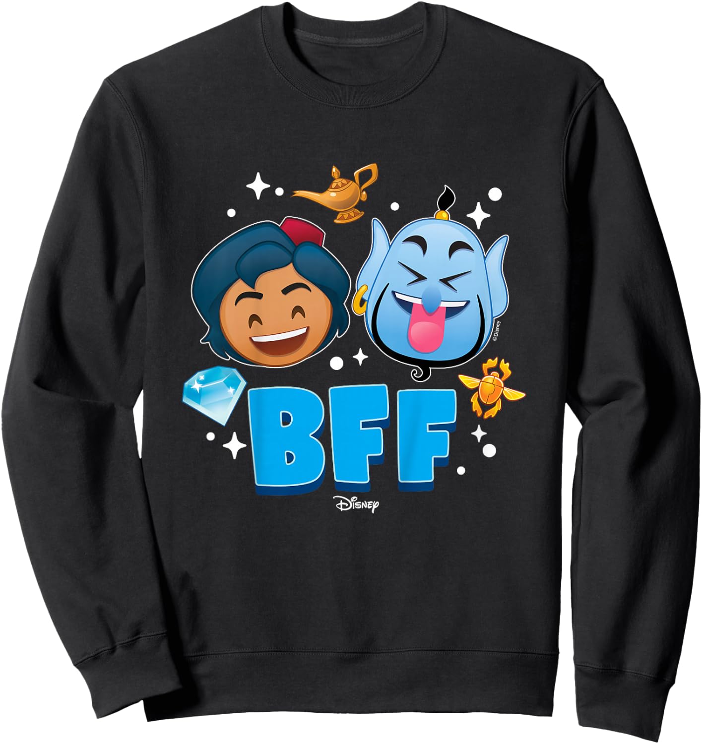 Kids Disney Emoji - Aladdin And Genie BFF Sweatshirt - Sweatshirt | Black