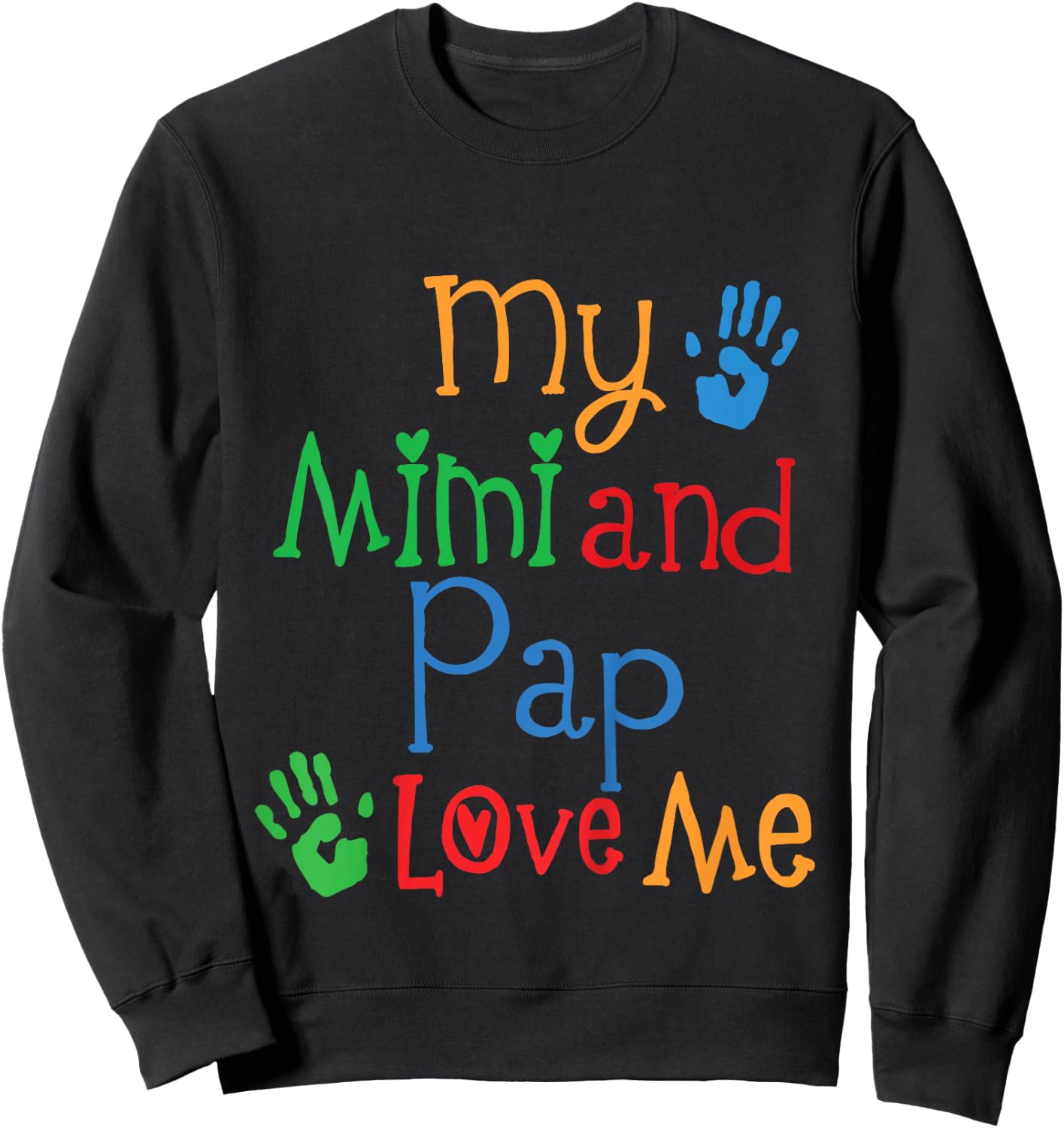 Kids Mimi And Pap Love Me Grandkids Sweatshirt - Sweatshirt | Black