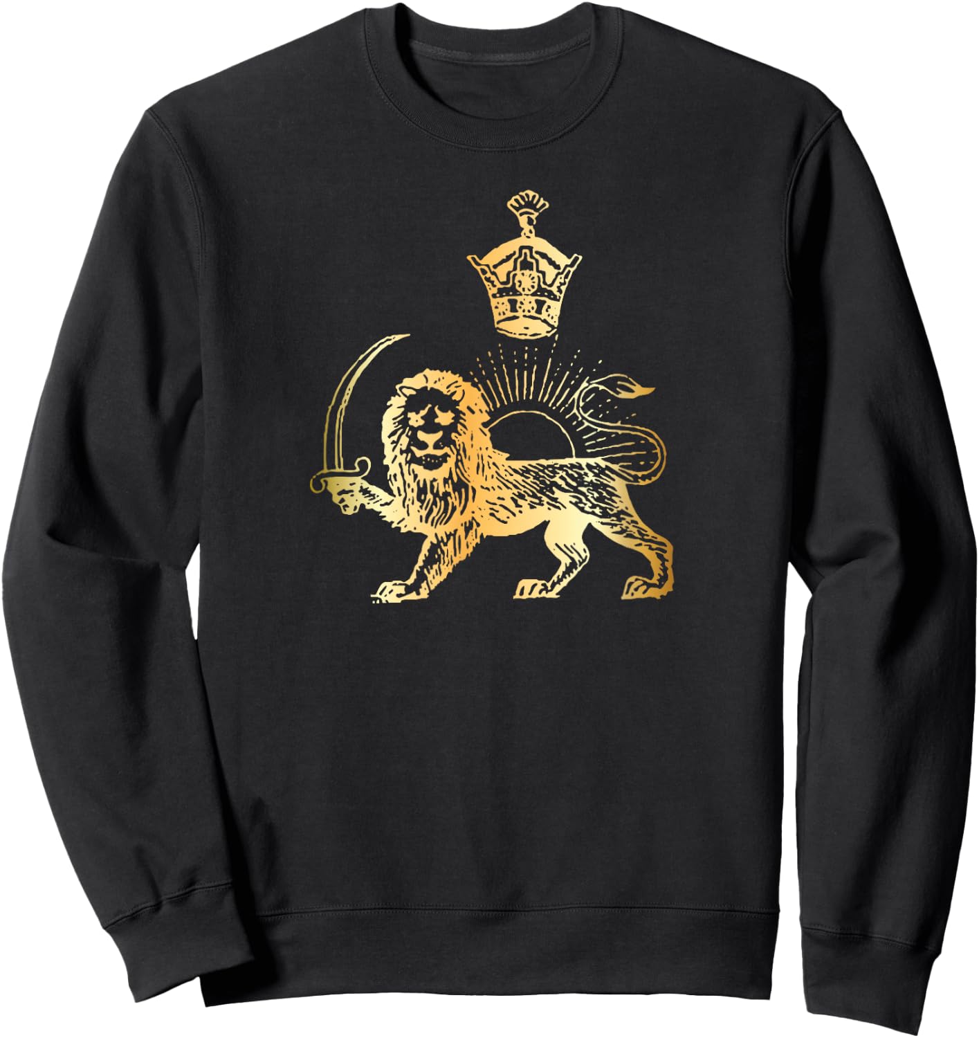 Persian Flag Iranian Lion Sun and Crown Iran Persia Sweatshirt - Sweatshirt | Black