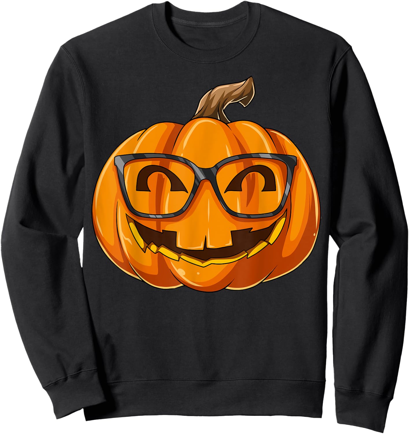 Nerdy Pumpkin Nerd Halloween Pumpkin Nerd Glasses Sweatshirt - Sweatshirt | Black