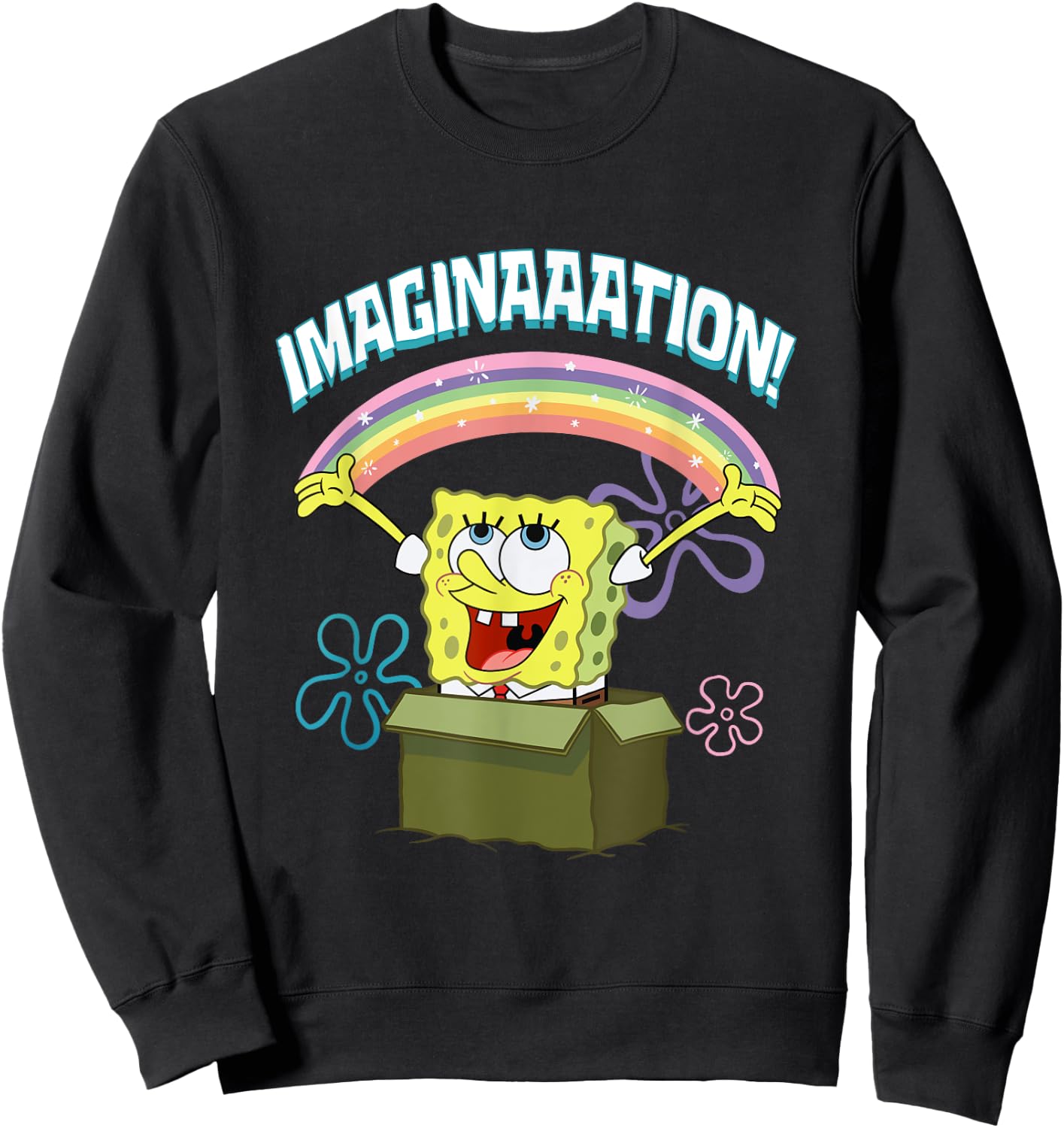 Mademark x SpongeBob SquarePants - SpongeBob SquarePants Imaginaaation Box Funny Sweatshirt - Sweatshirt | Black