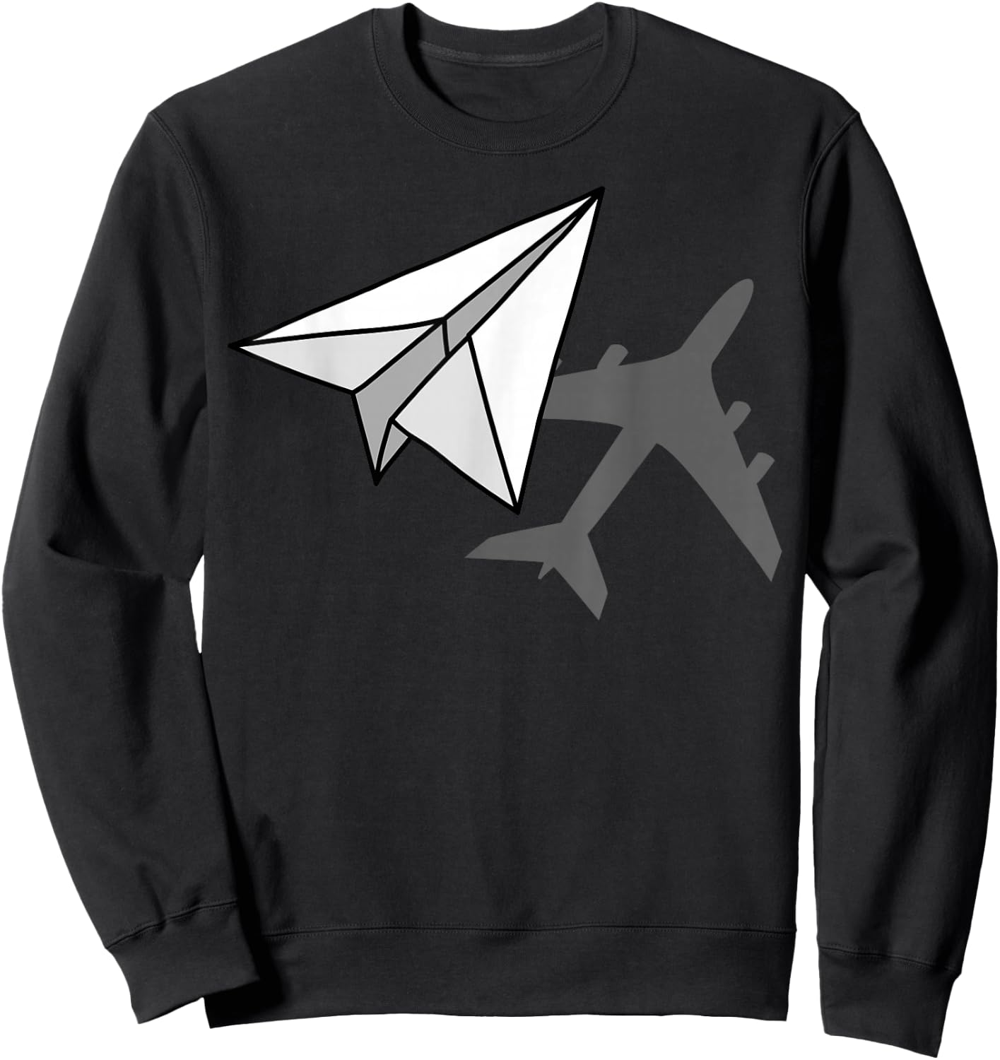 Pilot Paper Airplane Aviator Airman Airwoman Flying Plane Sweatshirt - Sweatshirt | Black