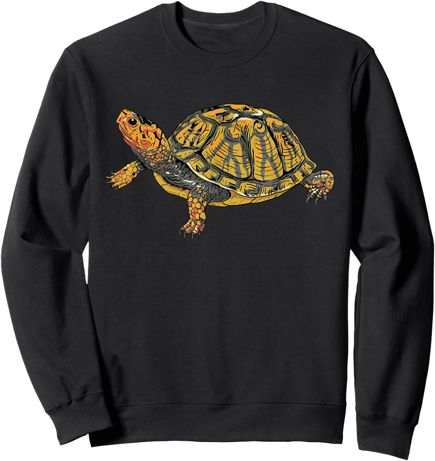 Box Turtle Realistic Illustration Shell Animal Sweatshirt - Sweatshirt | Black