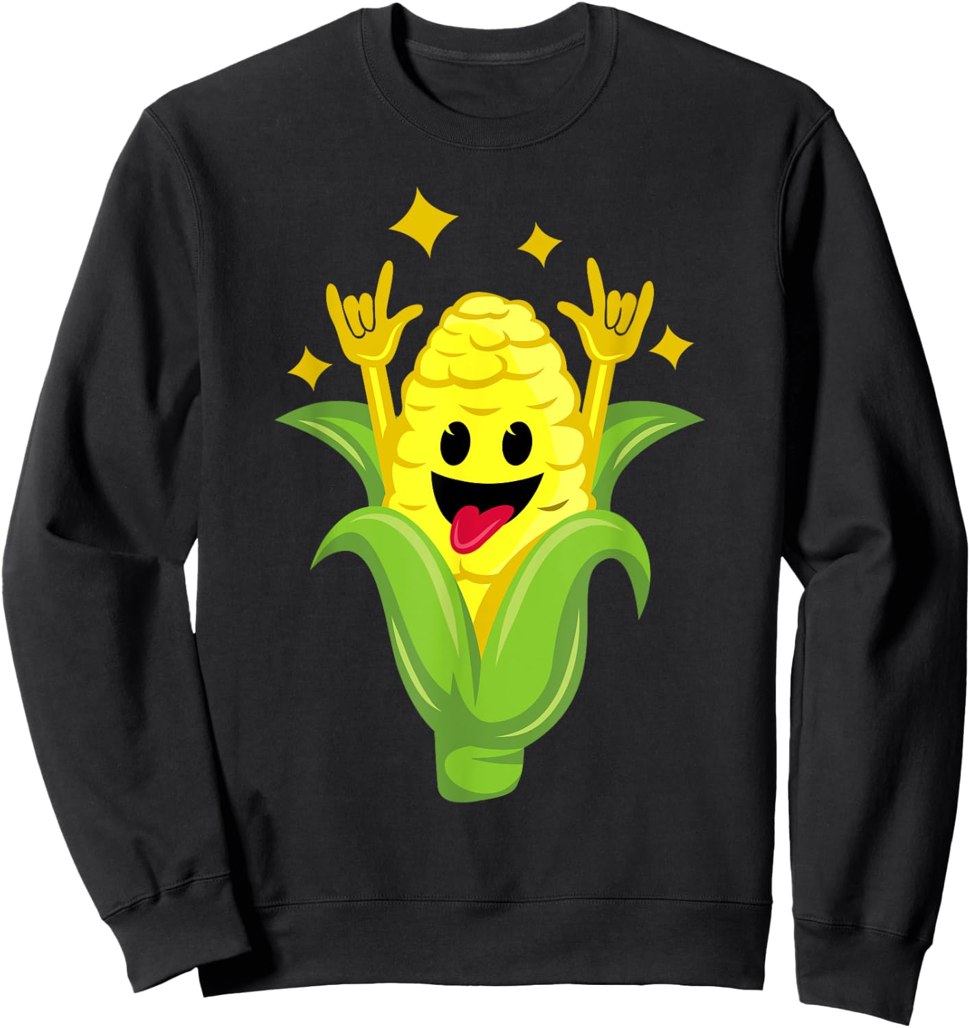 Funny Corn Design Women Corn On Cob Dancing Farmers Sweatshirt - Sweatshirt | Black