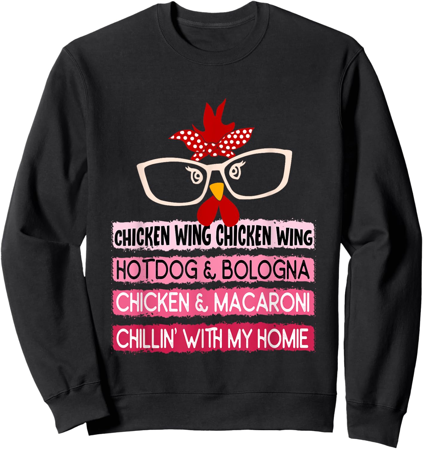 Cooked Chicken Wing Chicken Wing Hot Dog Bologna Macaroni Men Women Girls Kids Sweatshirt - Sweatshirt | Black