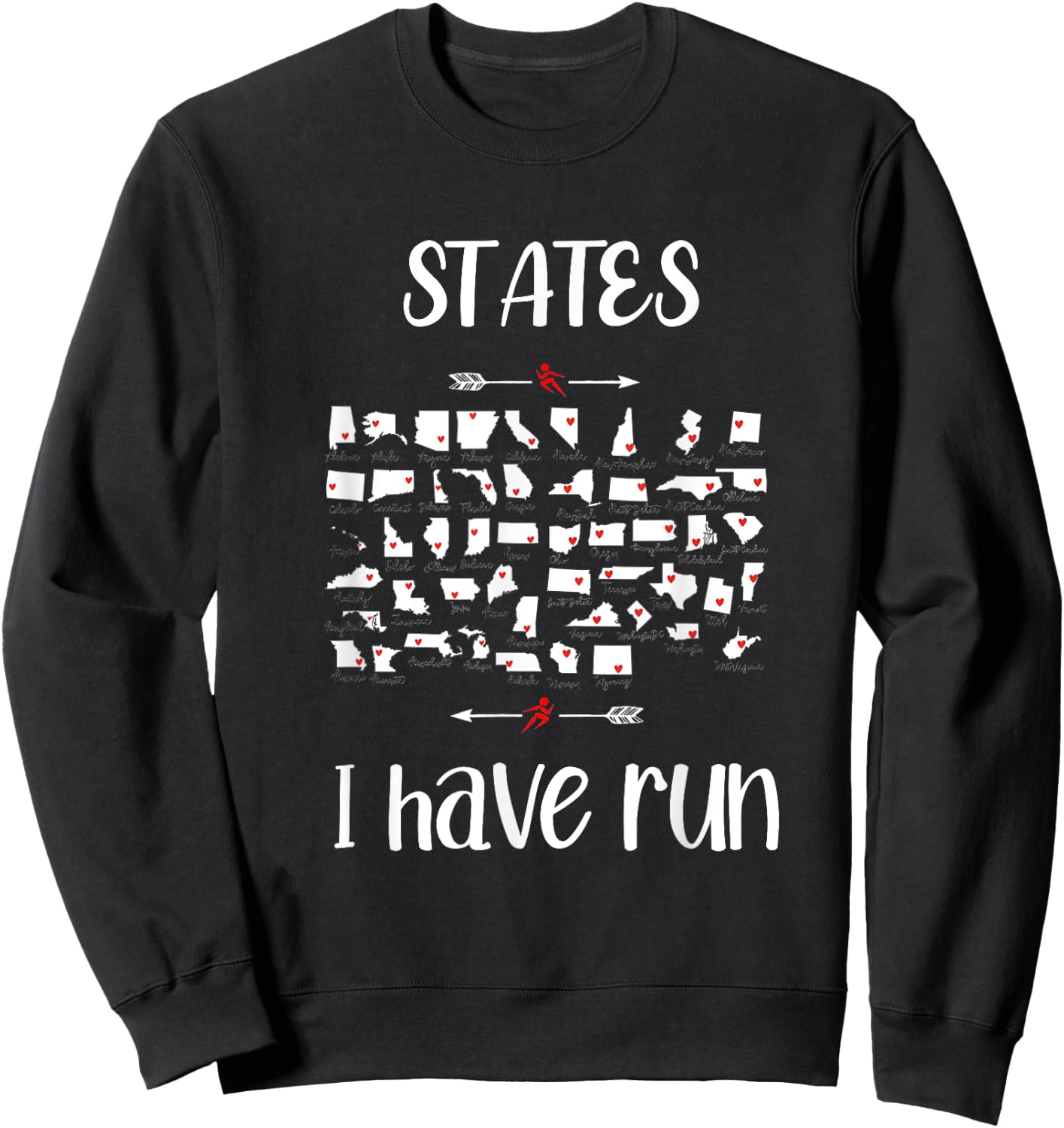 States 50 I Have Run Club Halffanatics Running Enthusiasts Sweatshirt - Sweatshirt | Black