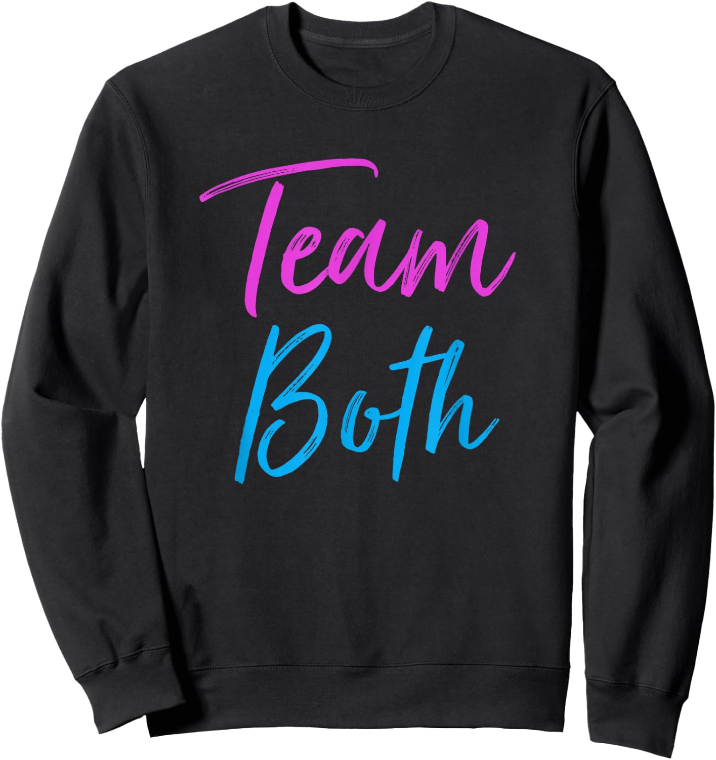 Team Both Twin Gender Reveal Party Announcement Sweatshirt - Sweatshirt | Black