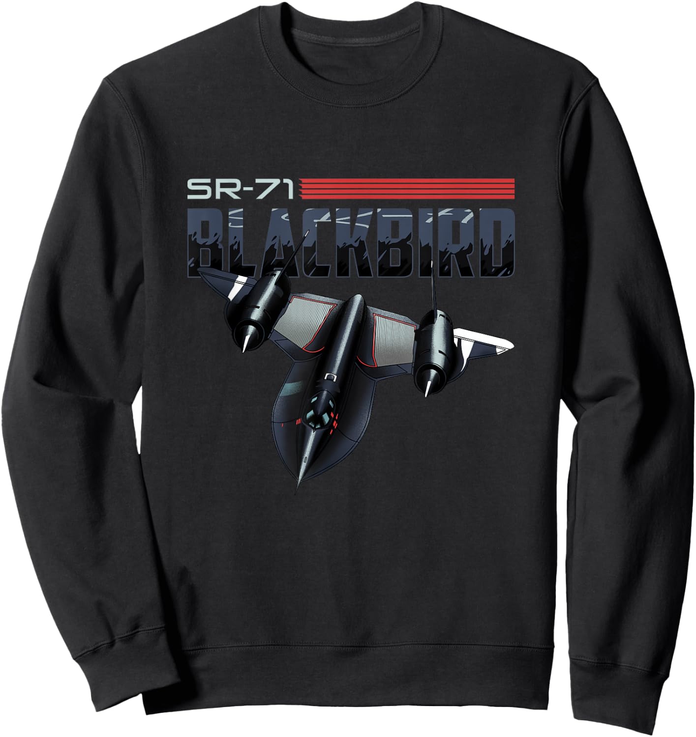 USA Military Warbird Airplane Blackbird Spy Plane Sweatshirt - Sweatshirt | Black