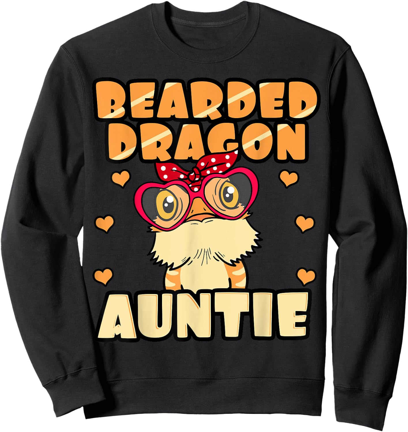 Bearded Dragon Auntie Lover Pogona Pet Lizard Owner Aunt Sweatshirt - Sweatshirt | Black