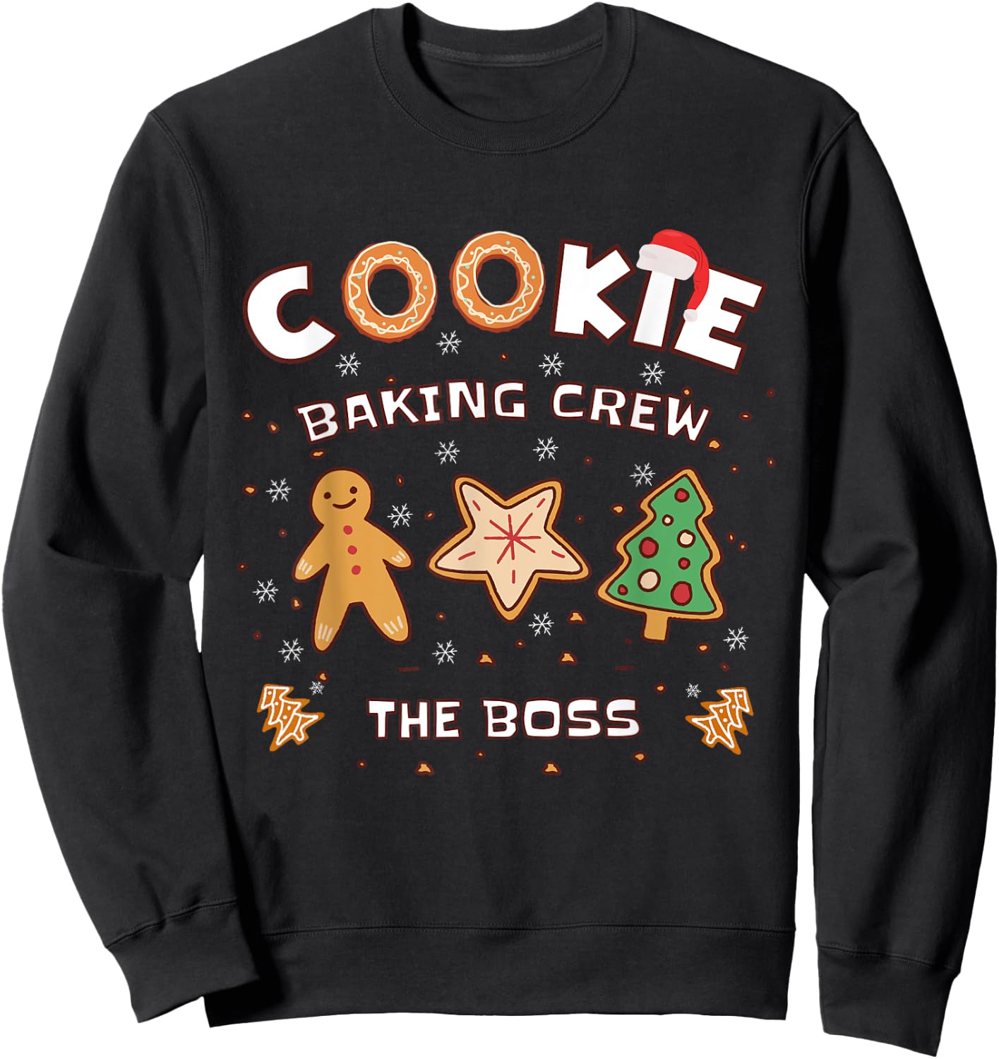 Family Christmas Cookie Baking Crew for the Boss Baker Sweatshirt - Sweatshirt | Black