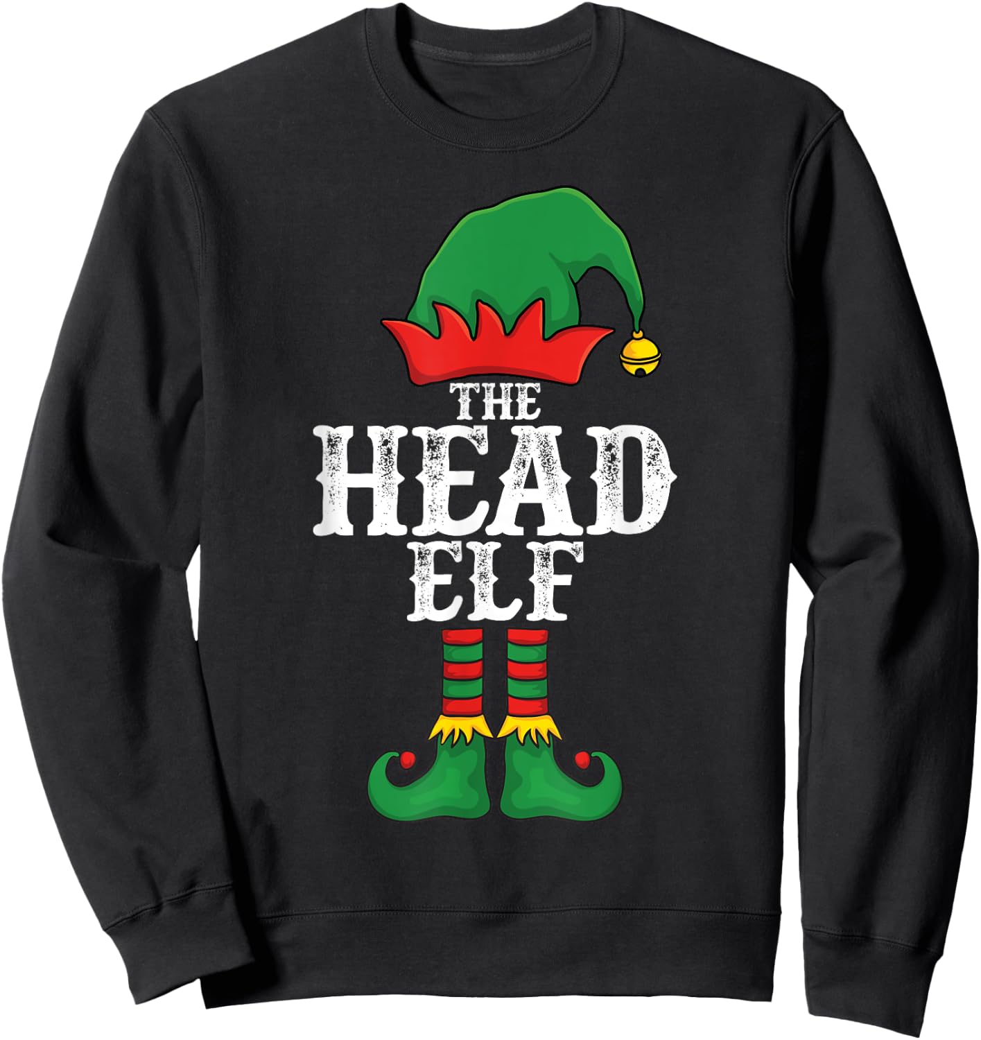 The Head Elf Christmas Family Matching Group Xmas Idea Funny Sweatshirt - Sweatshirt | Black