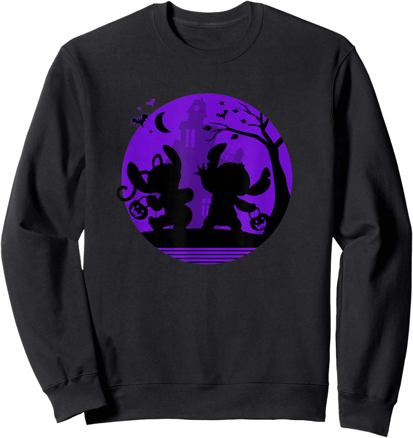 Disney Stitch and Angel Trick or Treat Halloween Sweatshirt - Sweatshirt | Black