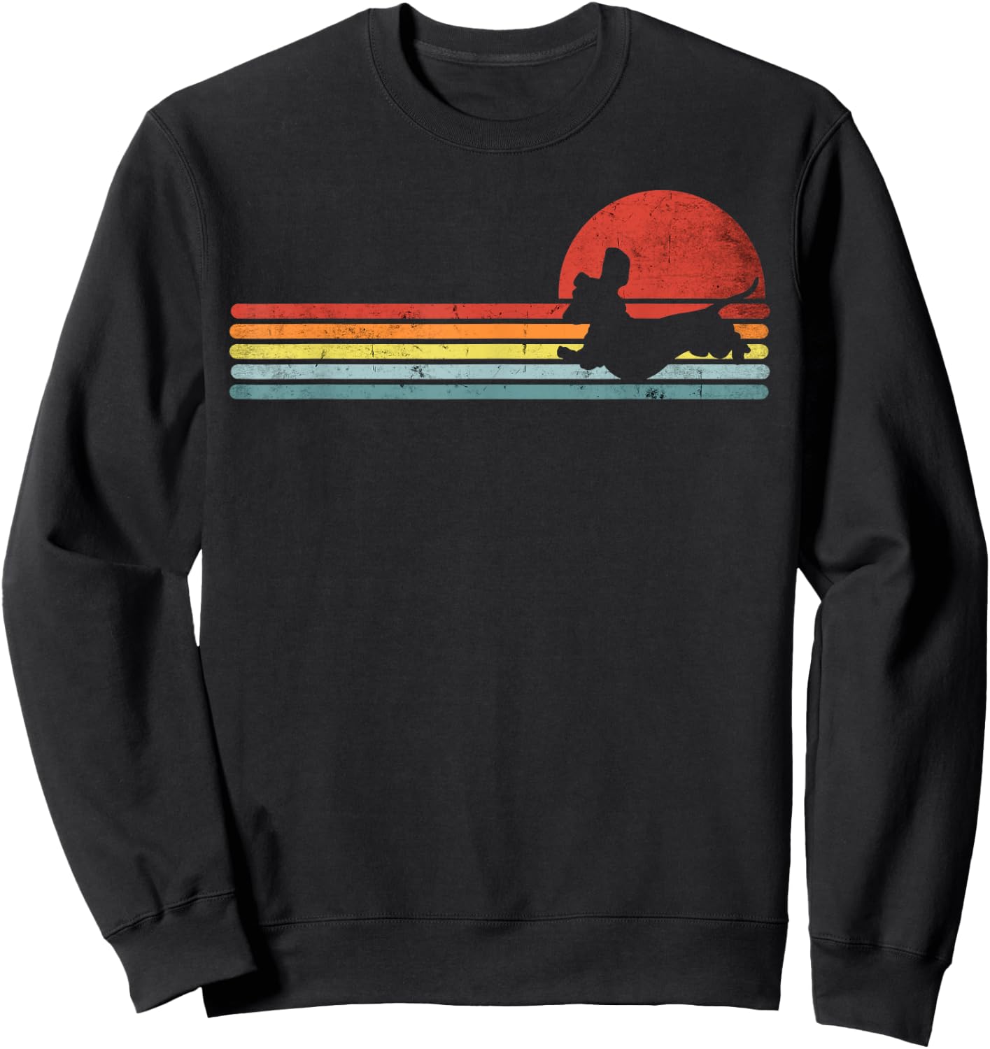 Dachshund Dachshund Dog Silhouette Retro Gift Sweatshirt - Sweatshirt | Black