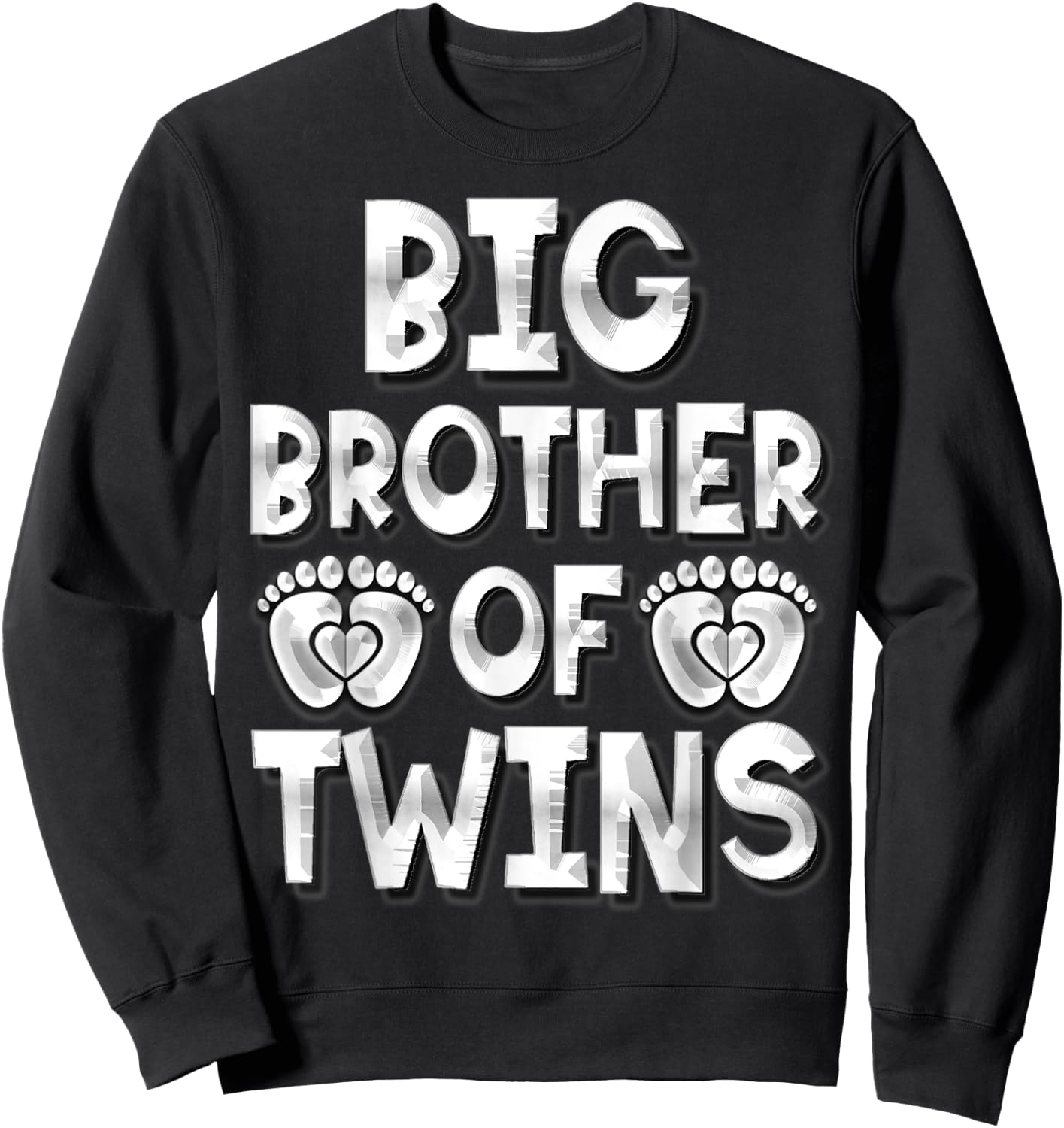 Big Brother Of Twins New Big Brother Sibling Gifts Sweatshirt - Sweatshirt | Black