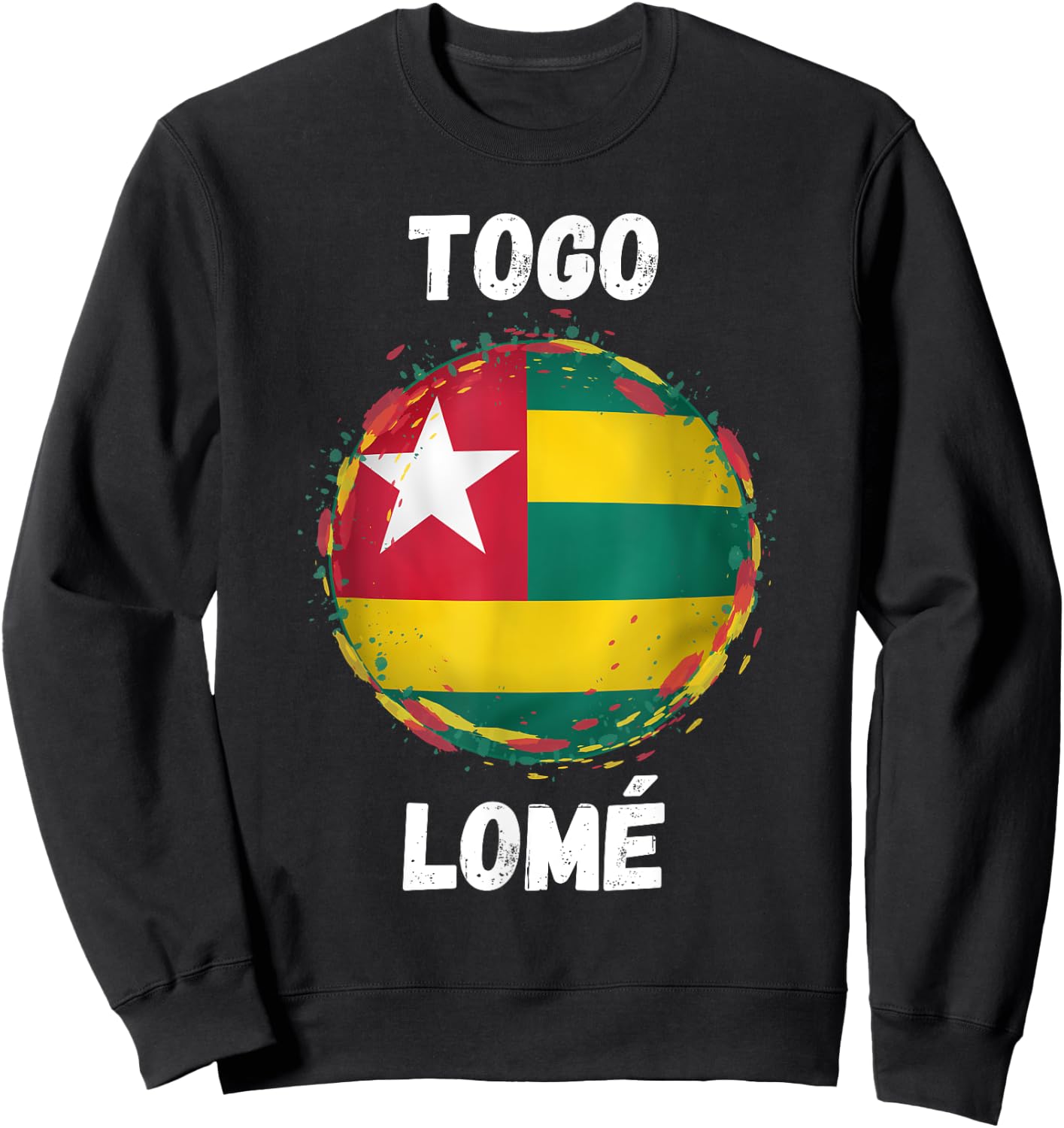 Lome Togo Retro Vintage Togolese Flag Souvenirs Sweatshirt - Sweatshirt | Black